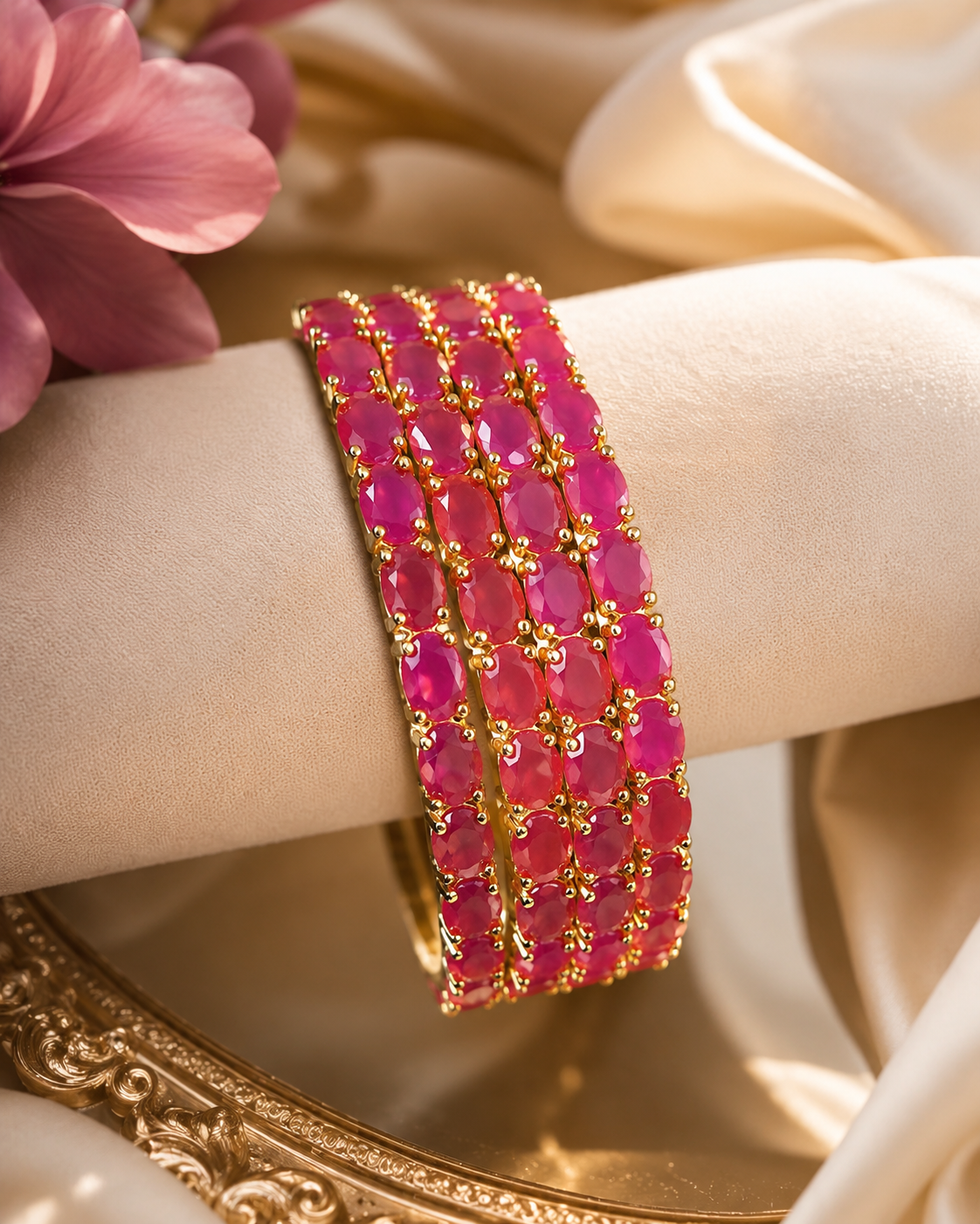 Ruby Royale Eternity Bangles – view 3 – Pabeena