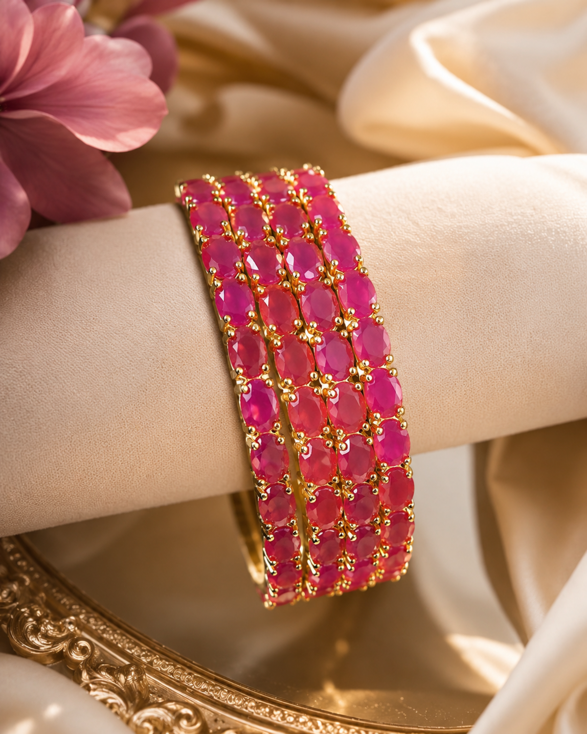 Ruby Royale Eternity Bangles – view 3 – Pabeena