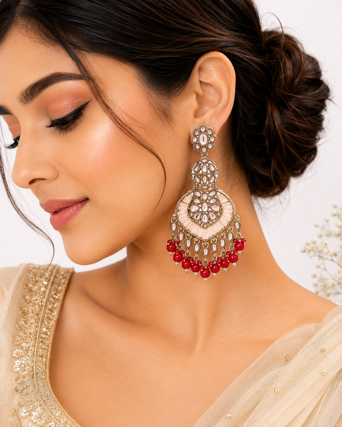 Aarohi Kundan Veil Drops - Pabeena
