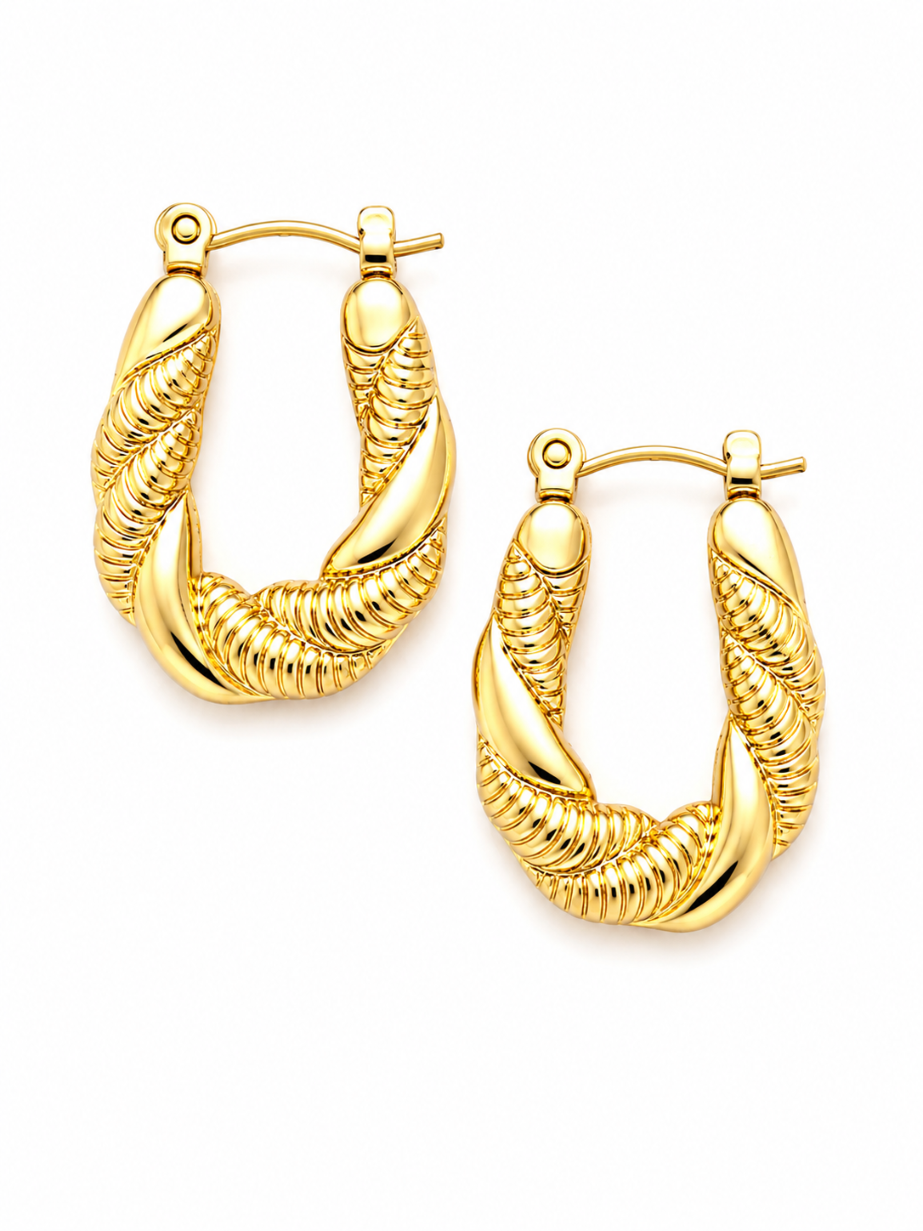 Braided Glow Earrings – Gold Plated Twist Earrings for Women – Pabeena