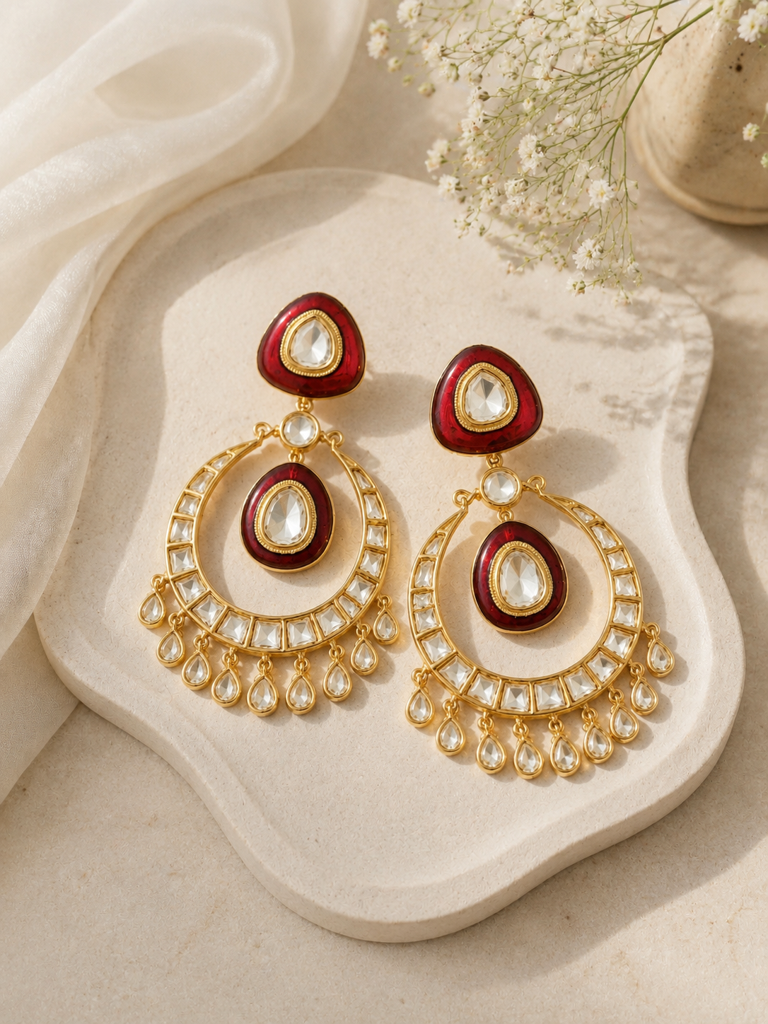 Ruby Noor Chandrika Earrings – view 3 – Pabeena