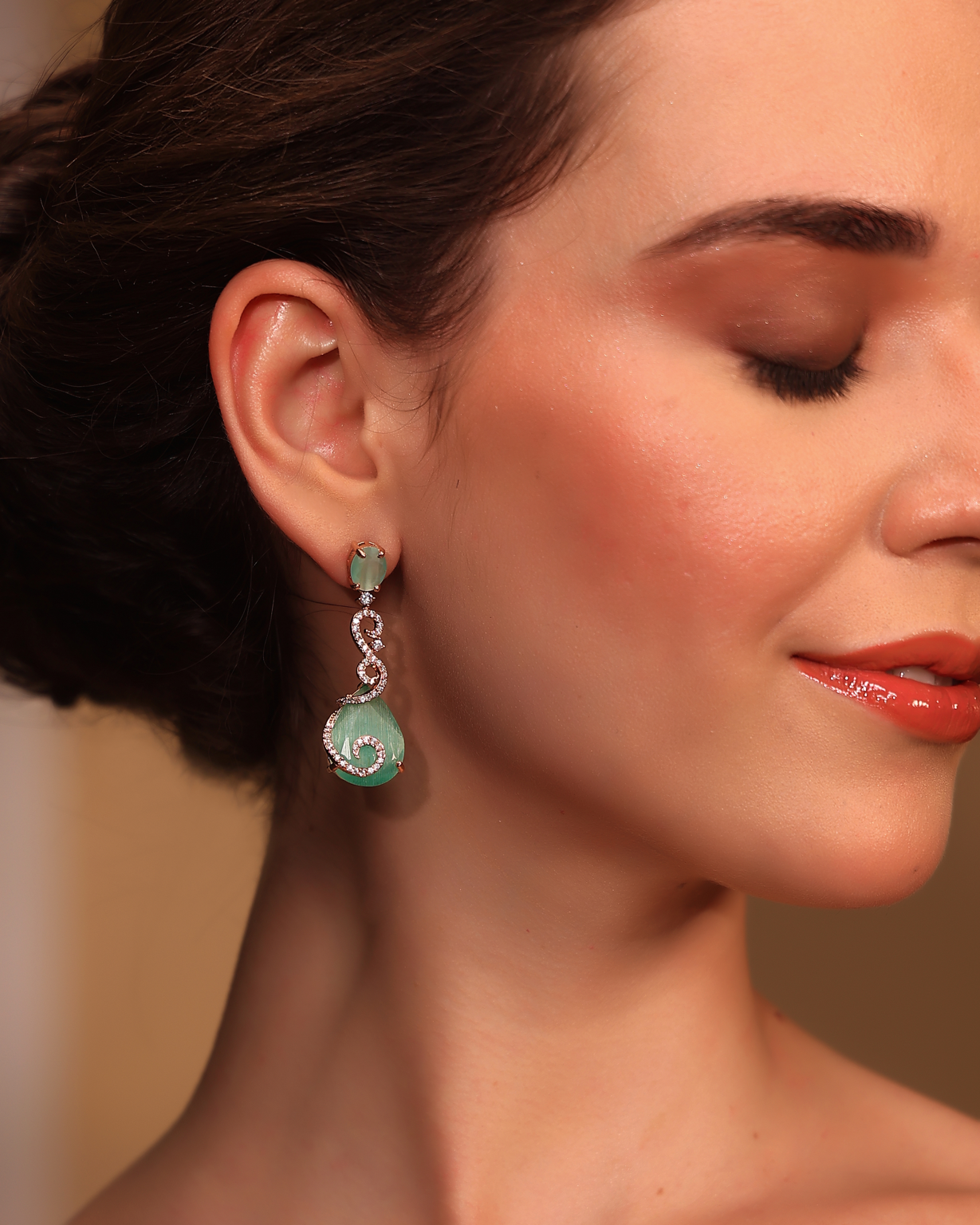 Celesta Aqua Spiral Drops - Pabeena