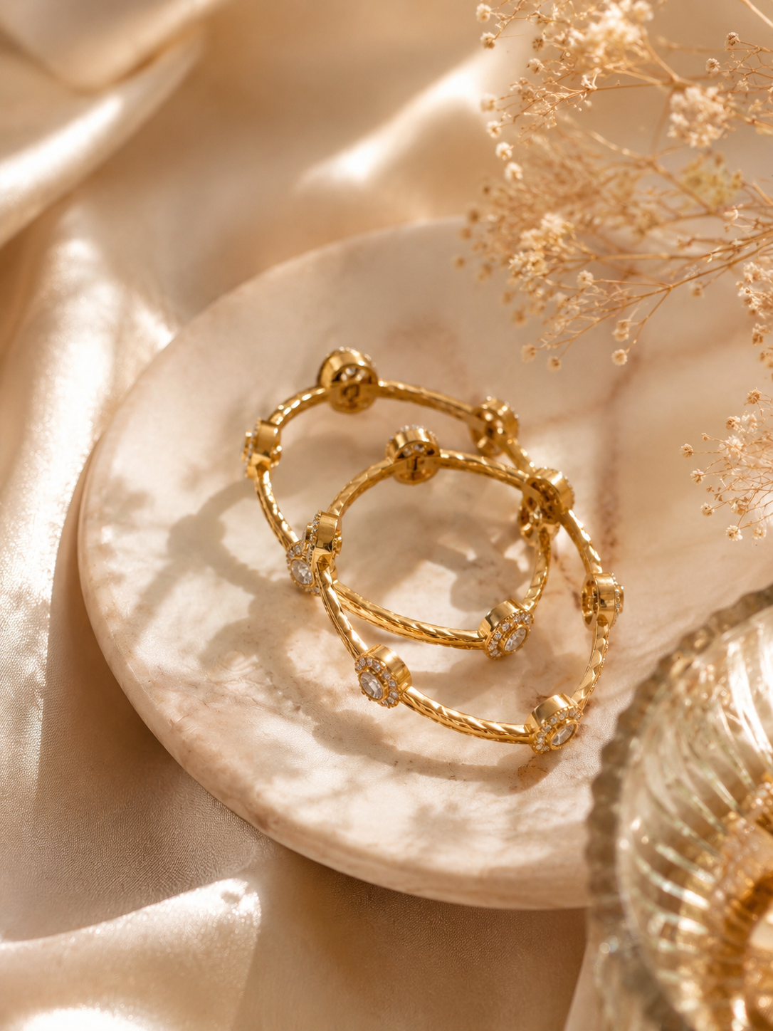 Celeste Halo Crystal Bangles – view 4 – Pabeena