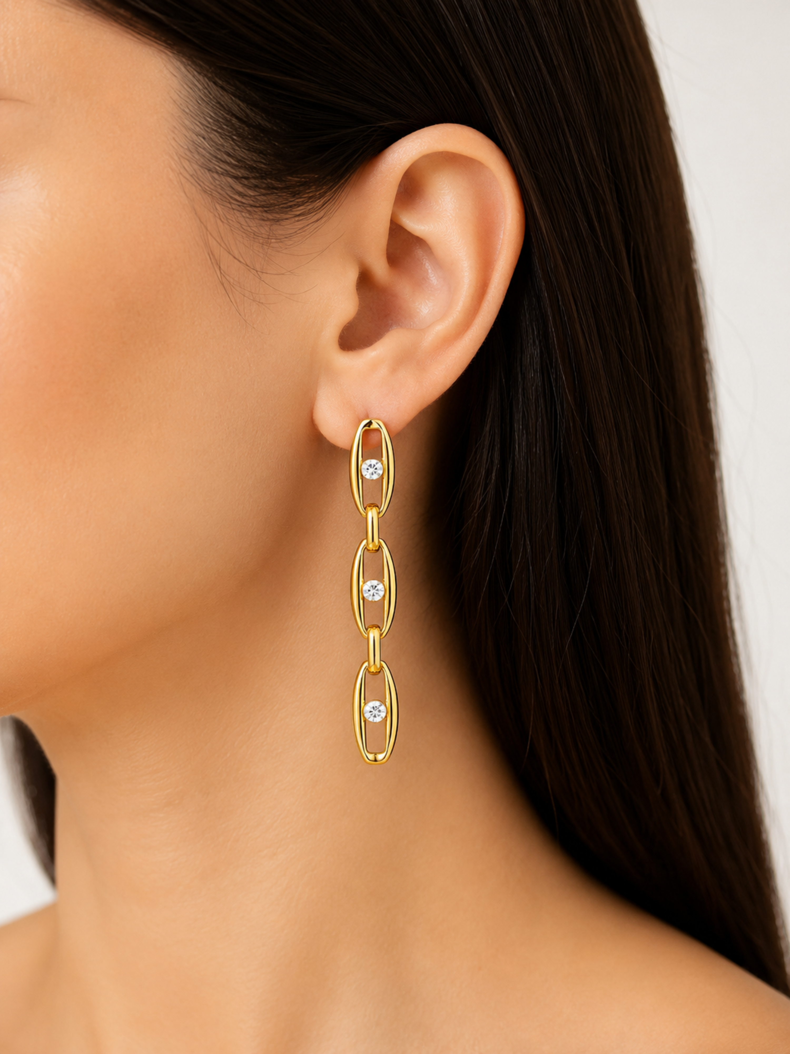 Celeste Link Drop Earrings – view 2 – Pabeena