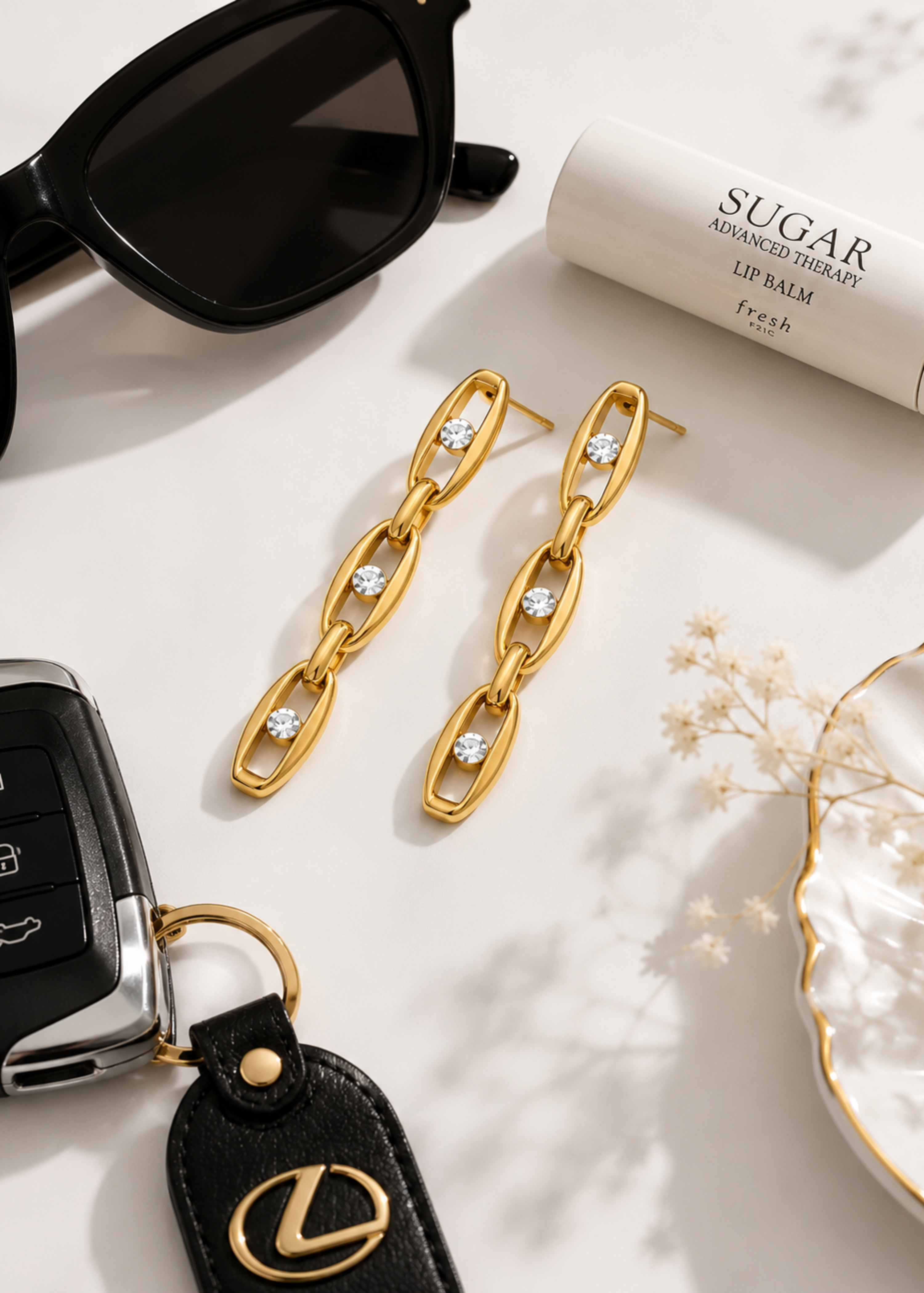 Celeste Link Drop Earrings – view 4 – Pabeena