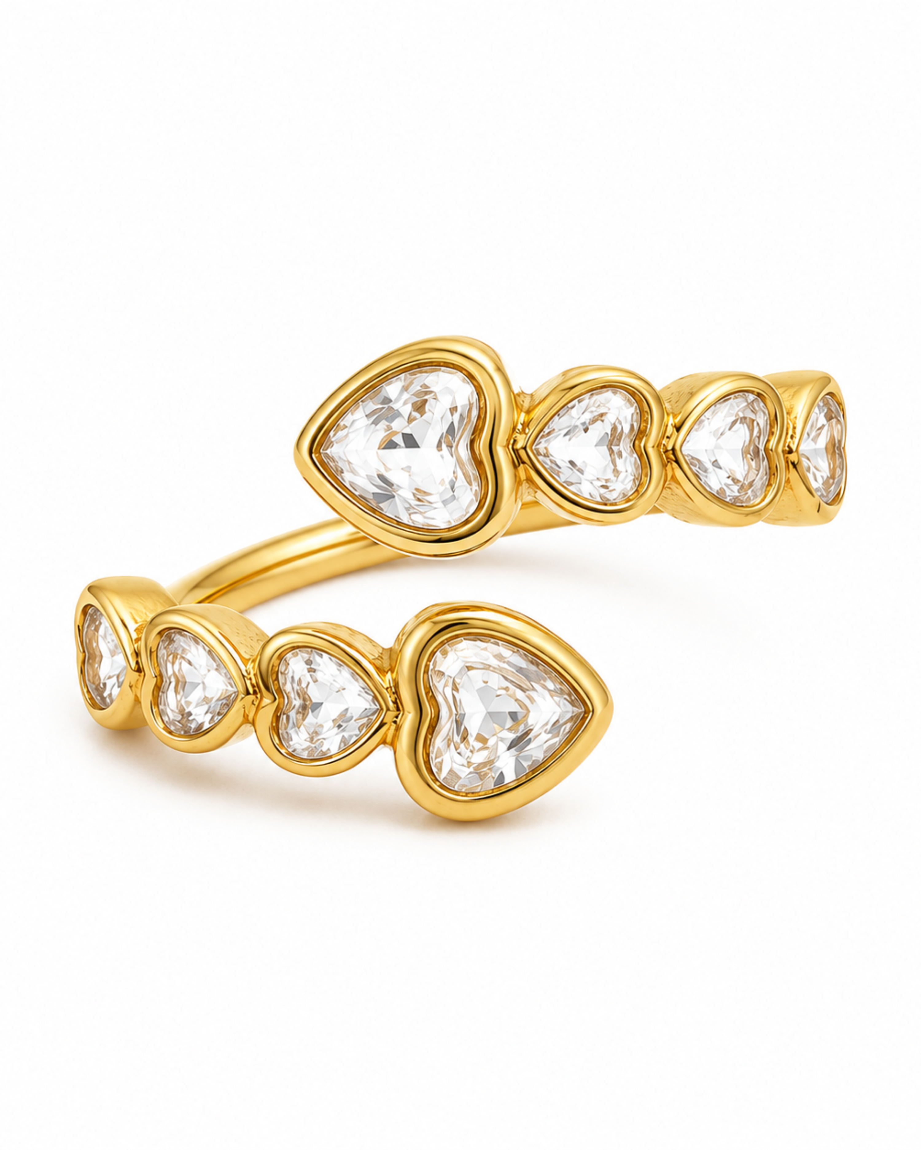 Celesta Heart Ring – Zircon Heart Adjustable Free Size Ring – Pabeena