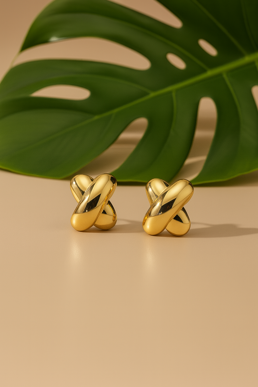 Monotone Cross Stud Earrings – view 3 – Pabeena