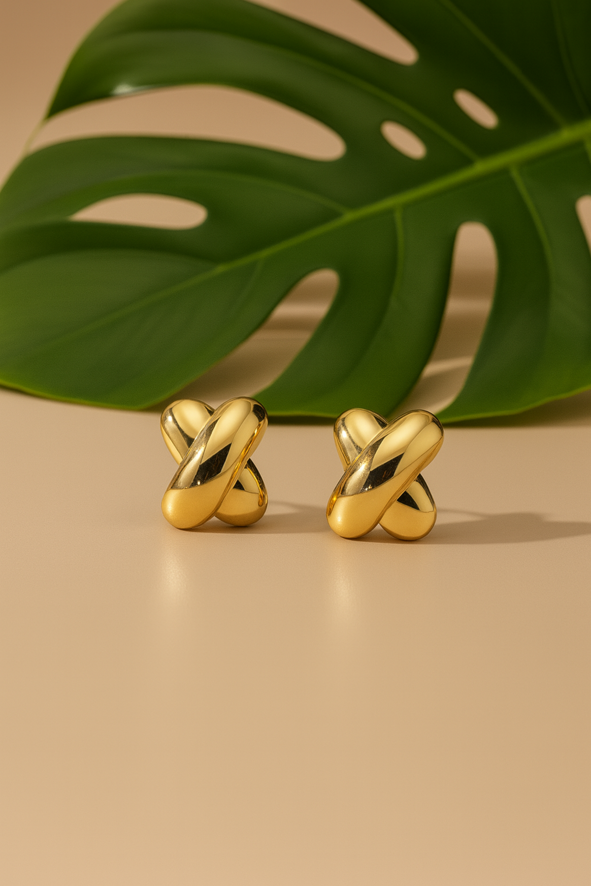 Monotone Cross Stud Earrings – view 3 – Pabeena