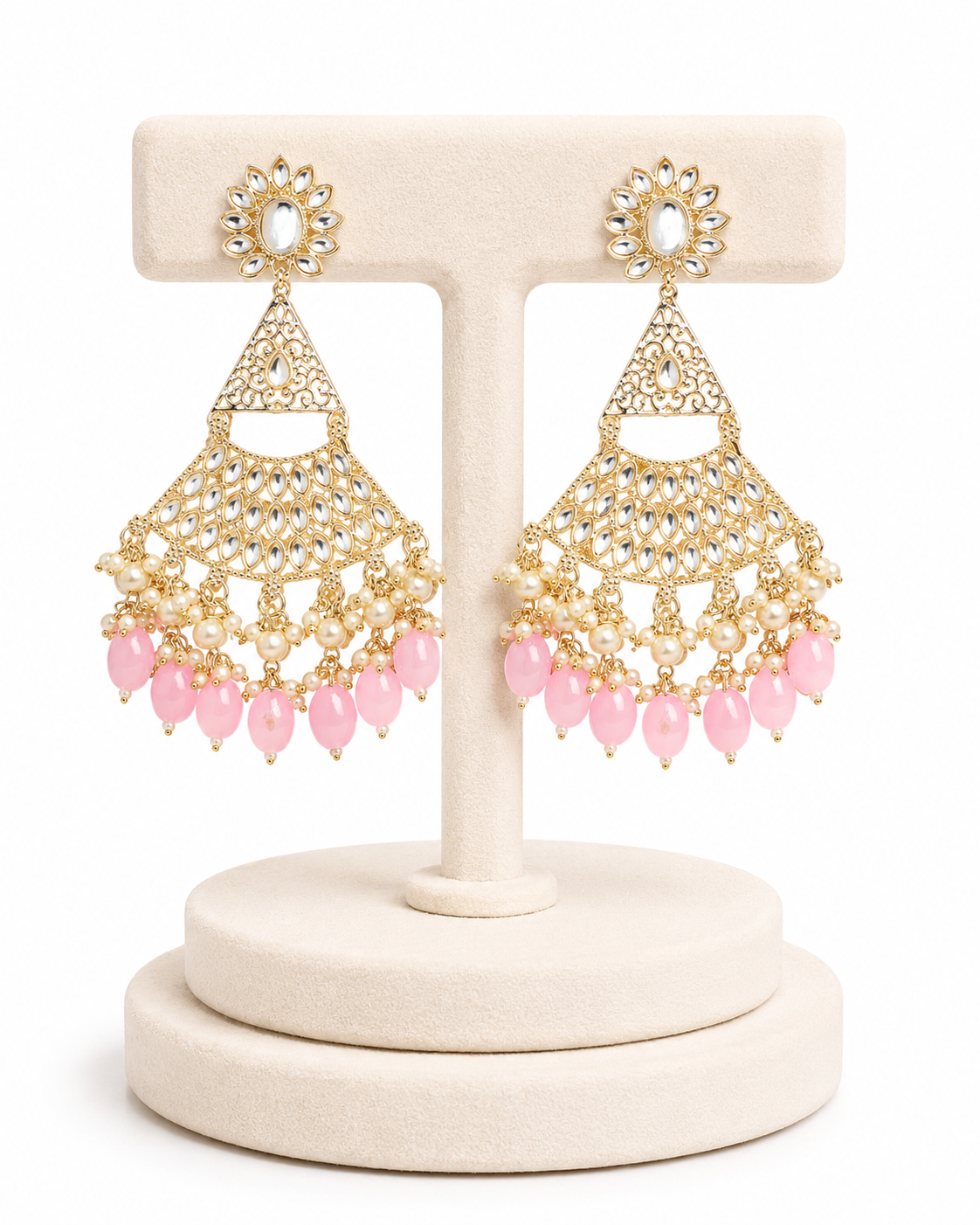 Nargis Pink Bloom Earrings - Pabeena