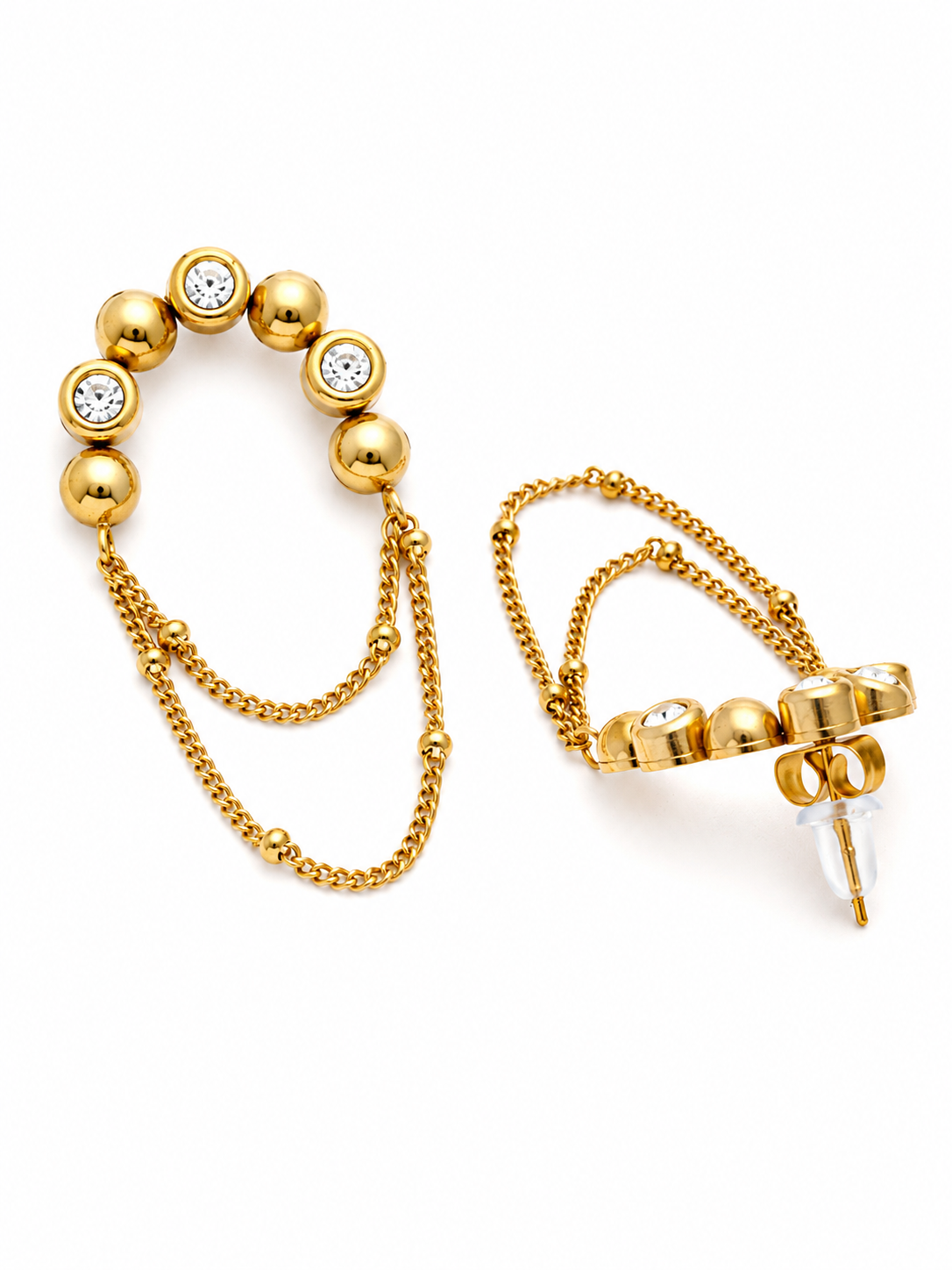Dual Chain Cascade Earrings – view 5 – Pabeena
