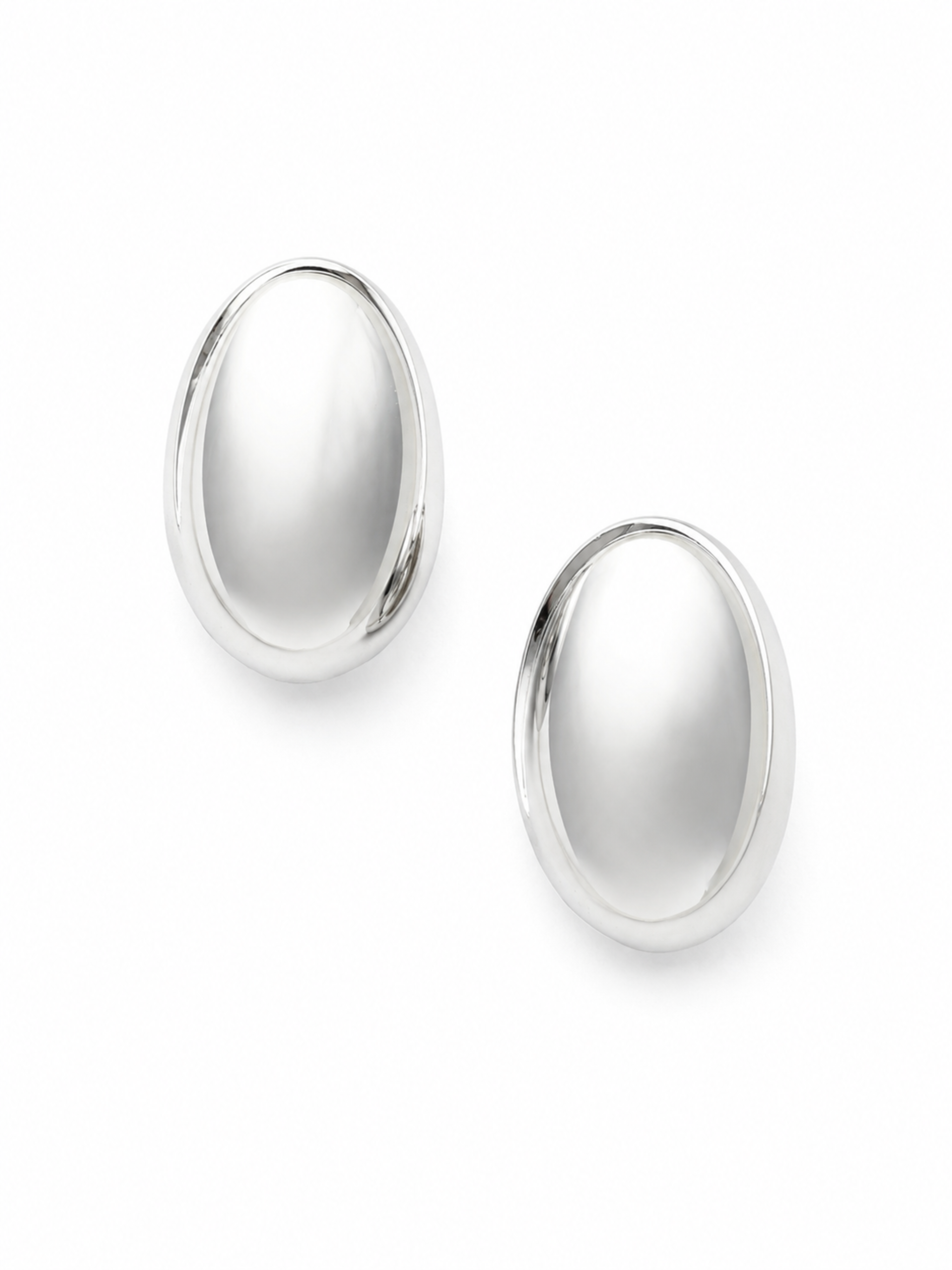 Eclipse Dome Earrings – Silver Tone Clip On Earrings, No Piercing – Pabeena