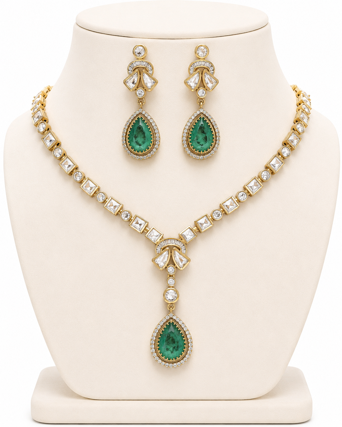 Emerald Muse Moissanite Drop Set - Pabeena