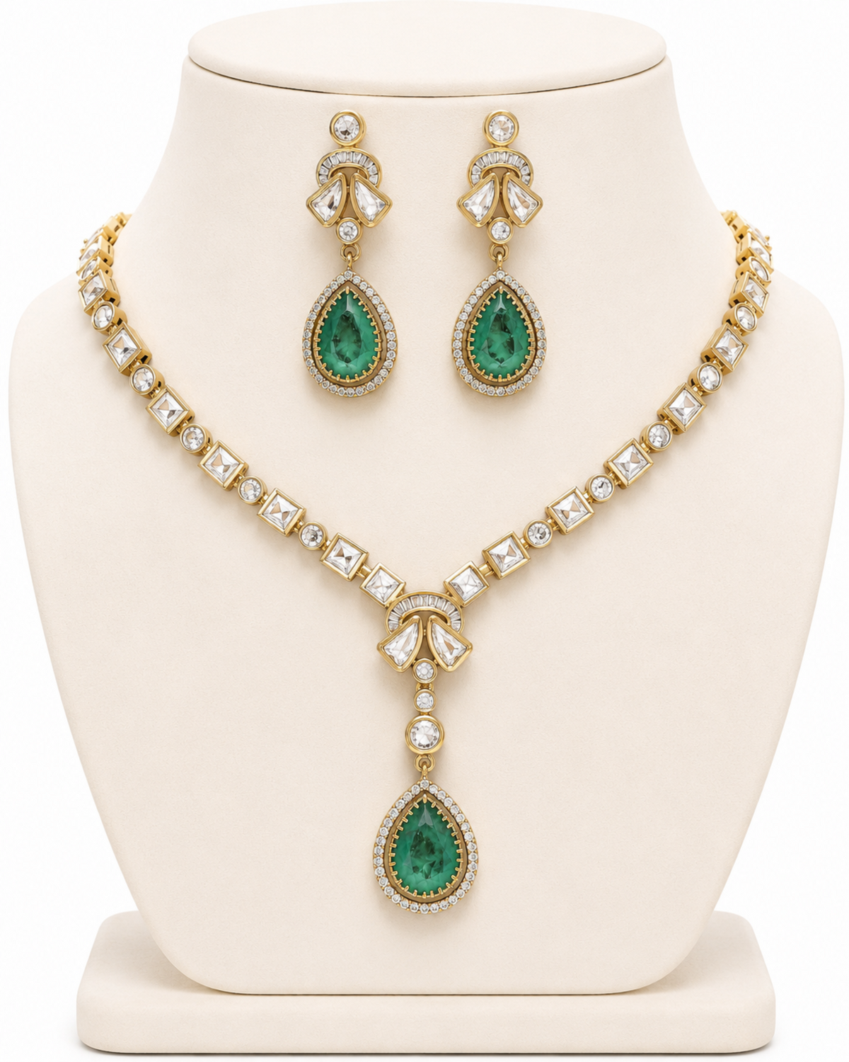 Emerald Muse Moissanite Drop Set - Pabeena