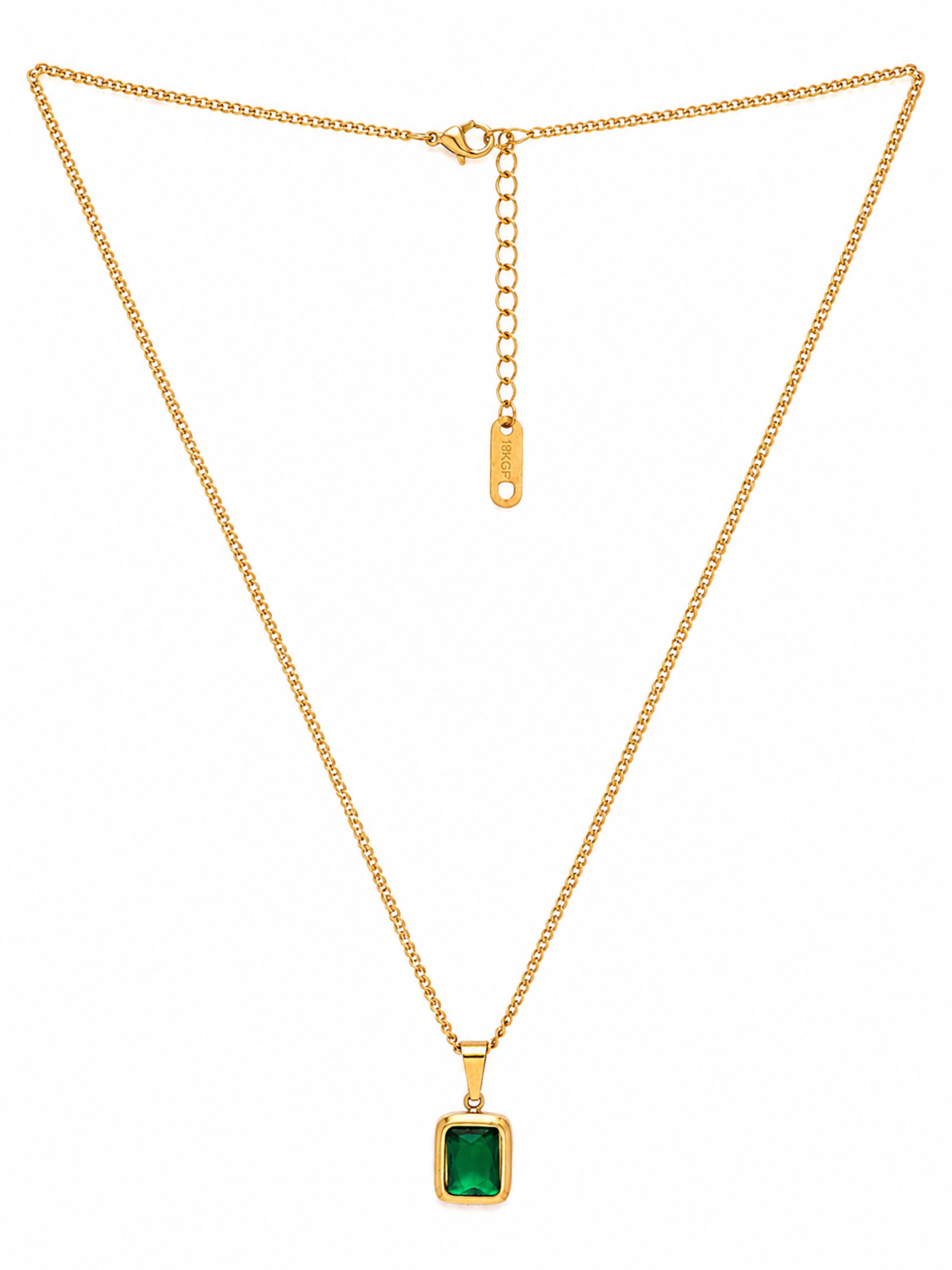 Timeless Emerald Pendant Necklace – view 6 – Pabeena