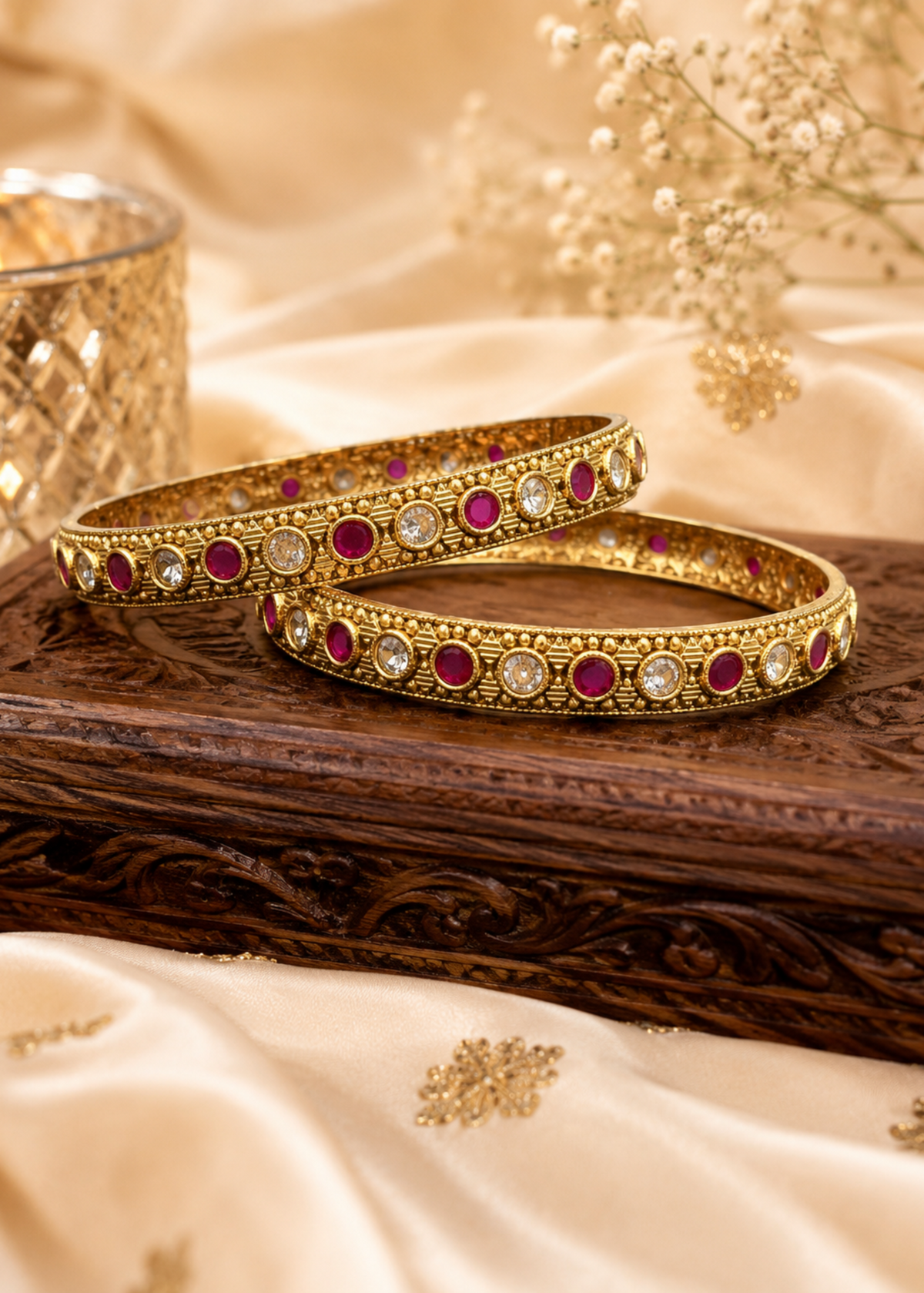 Ruby Radiance Bangles - Pabeena
