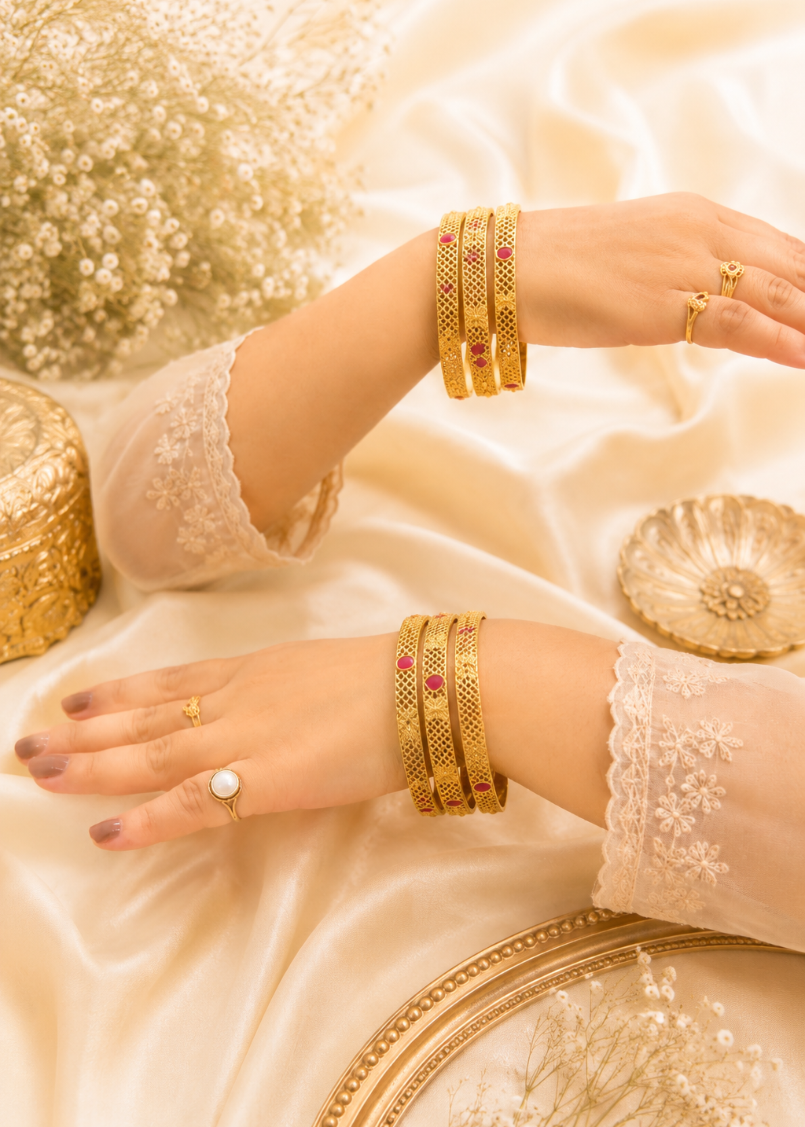 Ruby Heritage Bangles Set - Pabeena