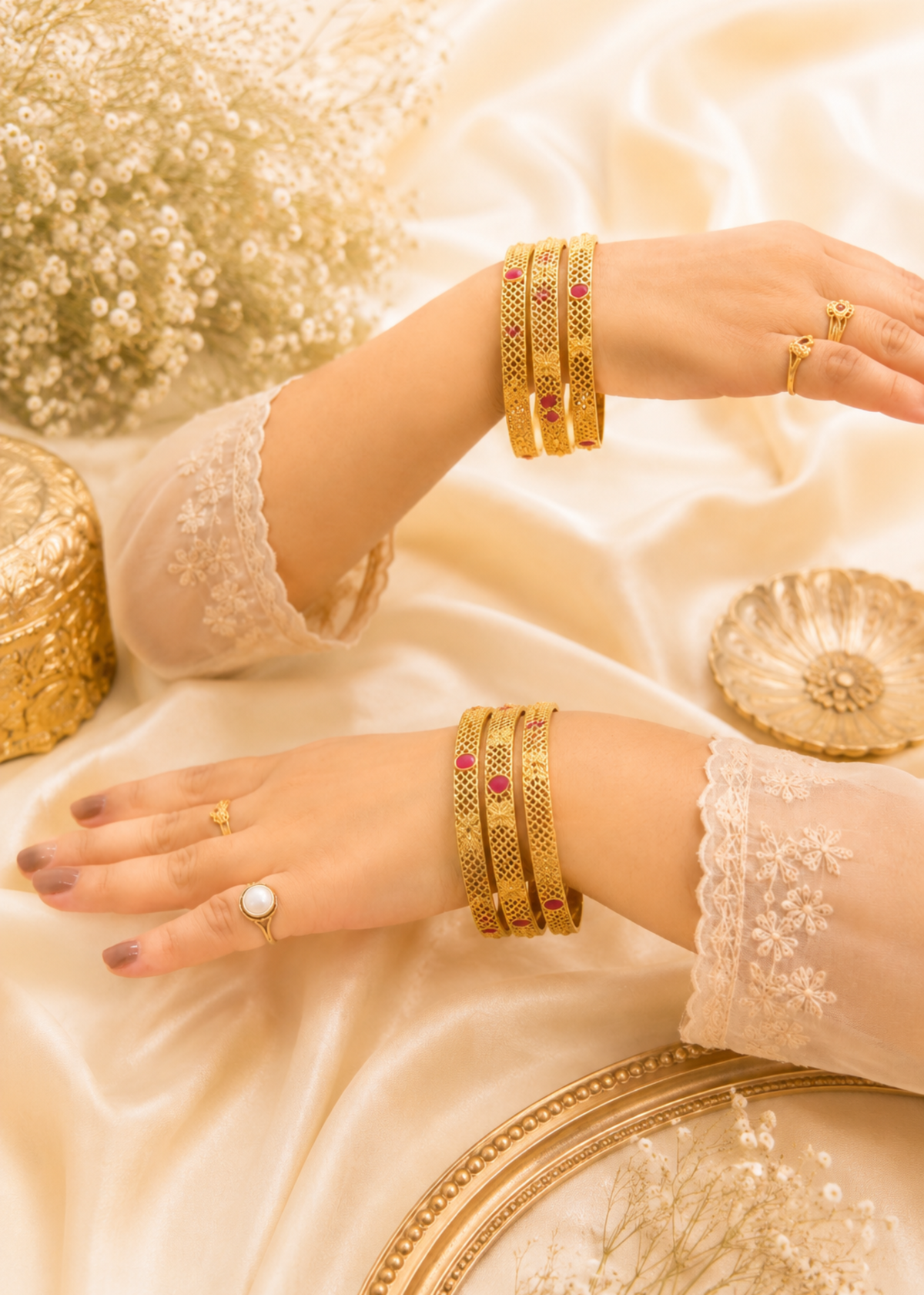 Ruby Heritage Bangles Set - Pabeena