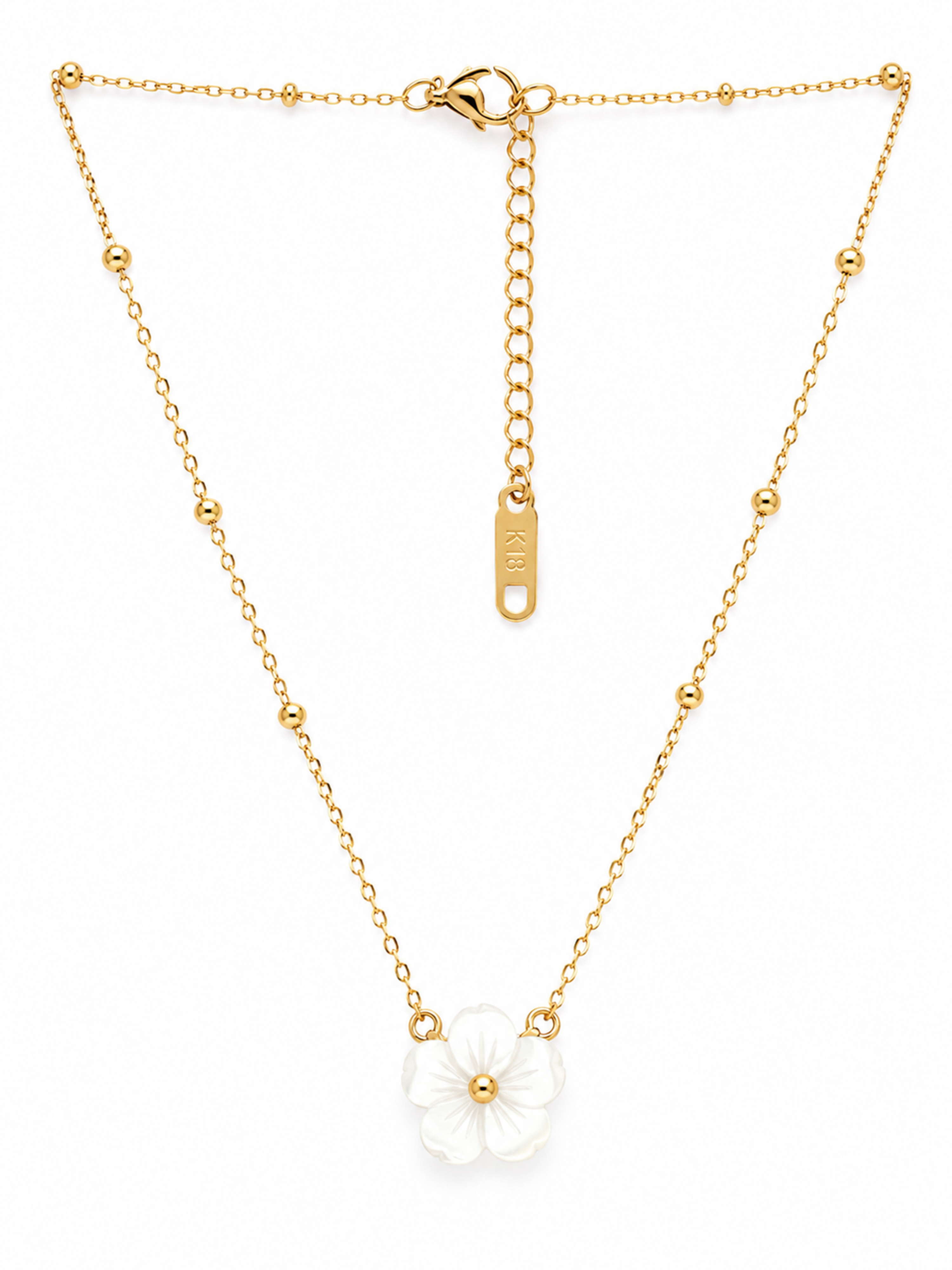 Floral Charm Necklace & Earrings Set – view 5 – Pabeena