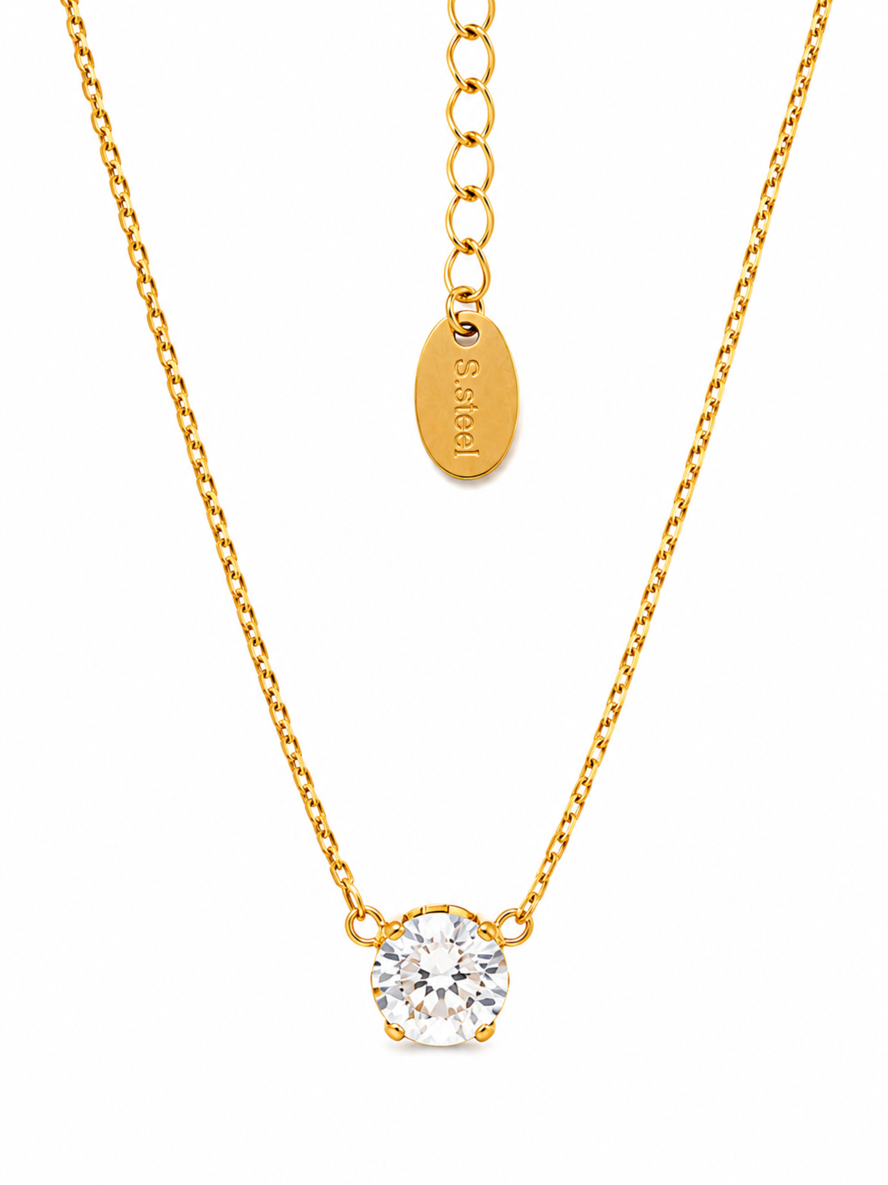 Glint Necklace – Gold Plated Zircon Pendant Chain for Women – Pabeena