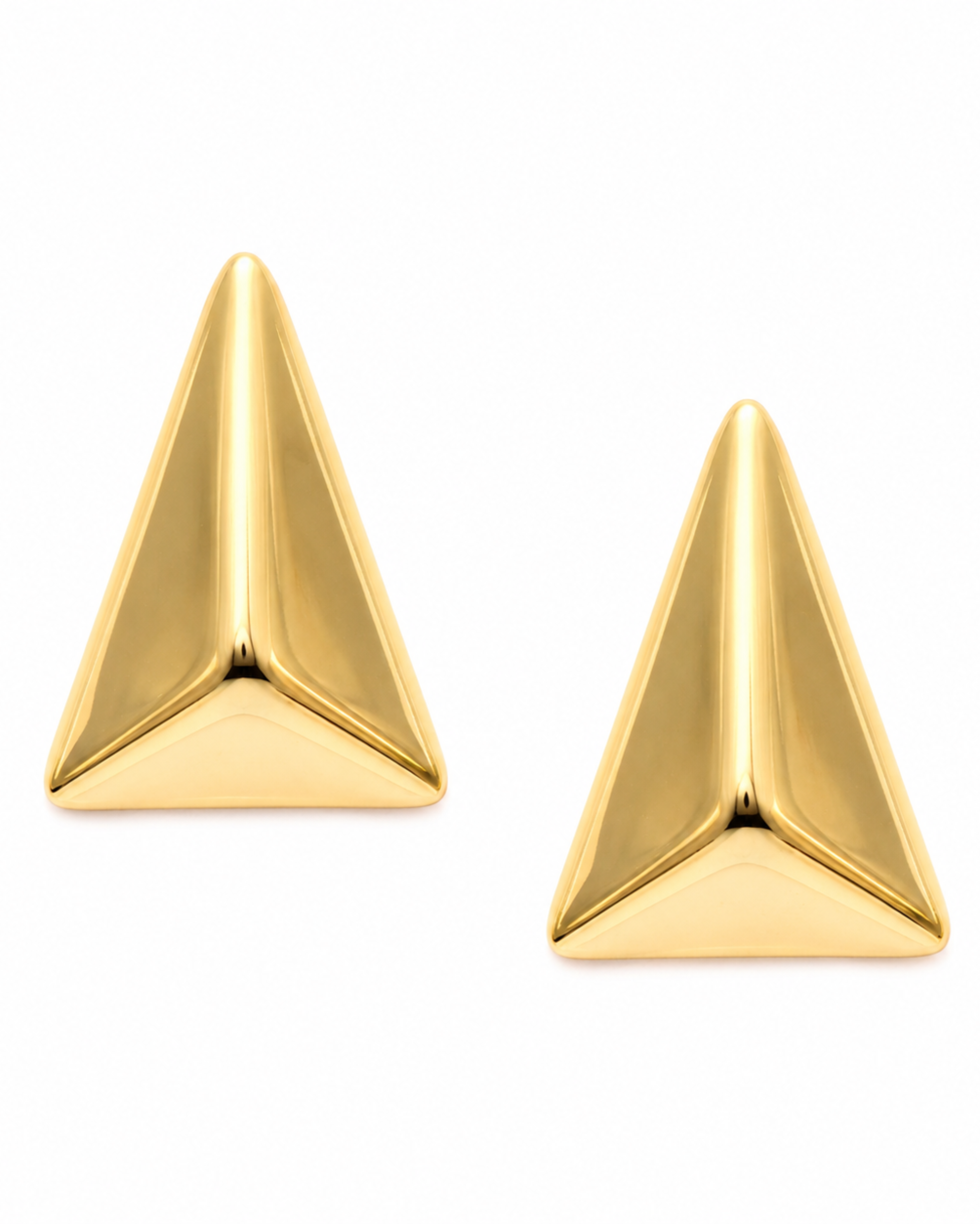 Golden Apex Stud Earrings – Gold Plated Geometric Studs for Women – Pabeena