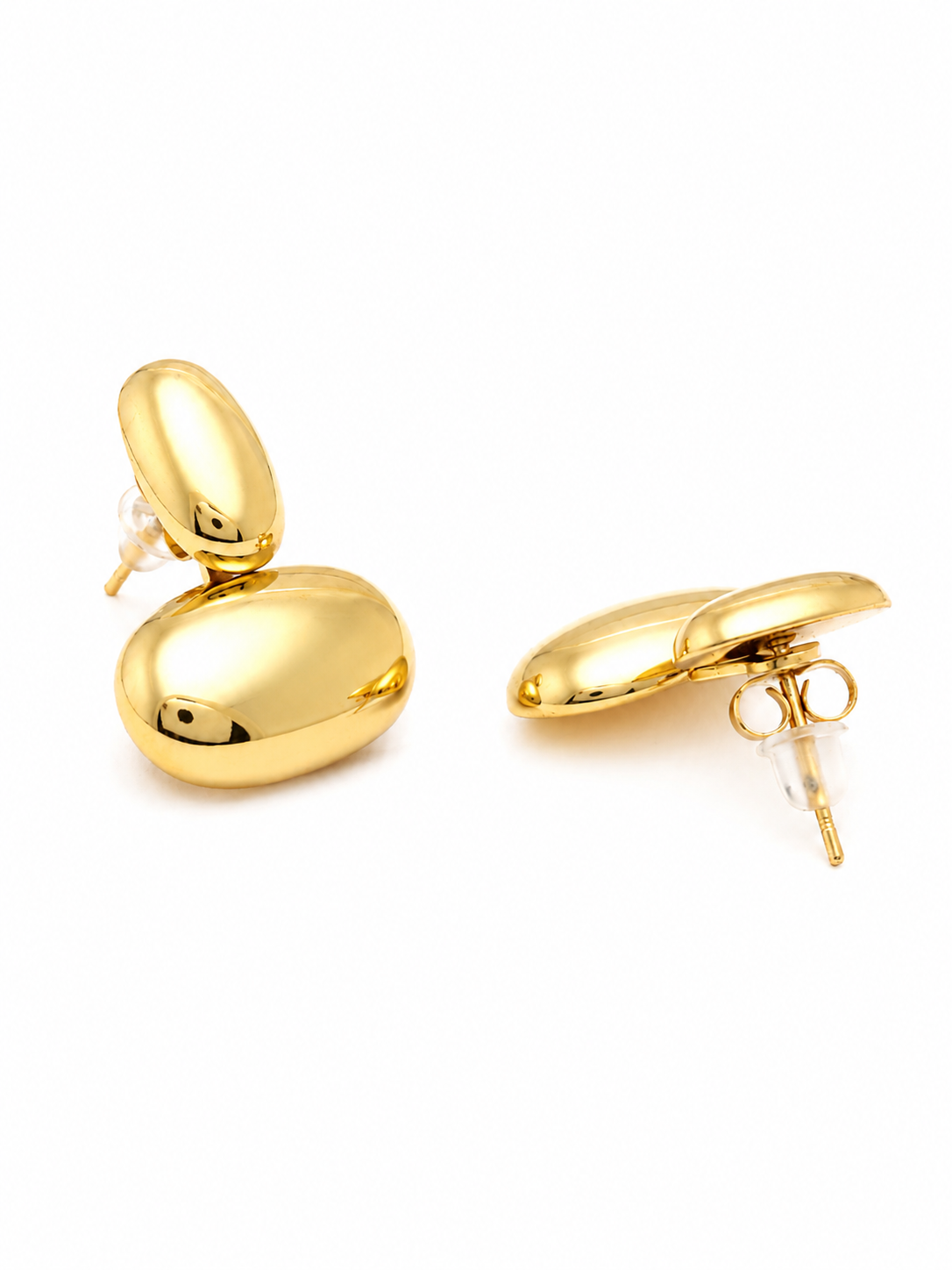 Golden Pebble Stud Earrings – view 5 – Pabeena