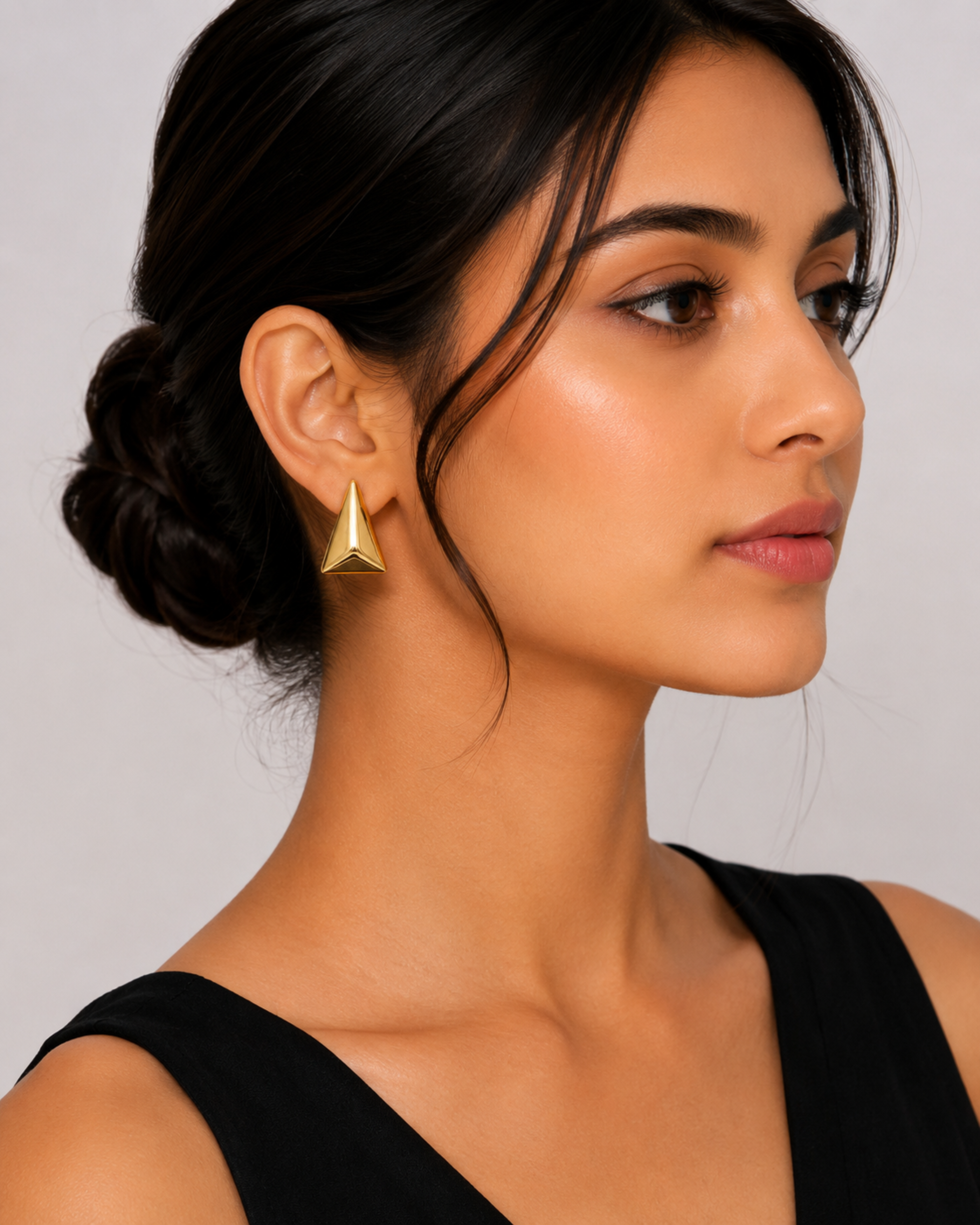 Golden Apex Stud Earrings – view 2 – Pabeena