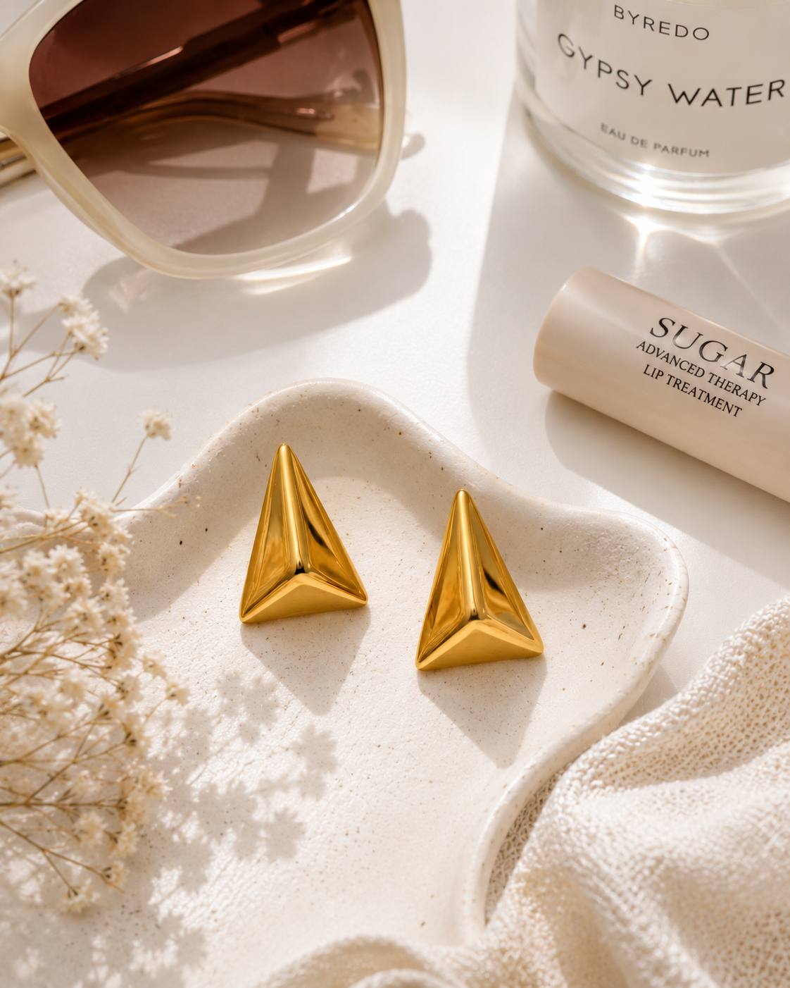 Golden Apex Stud Earrings – view 3 – Pabeena