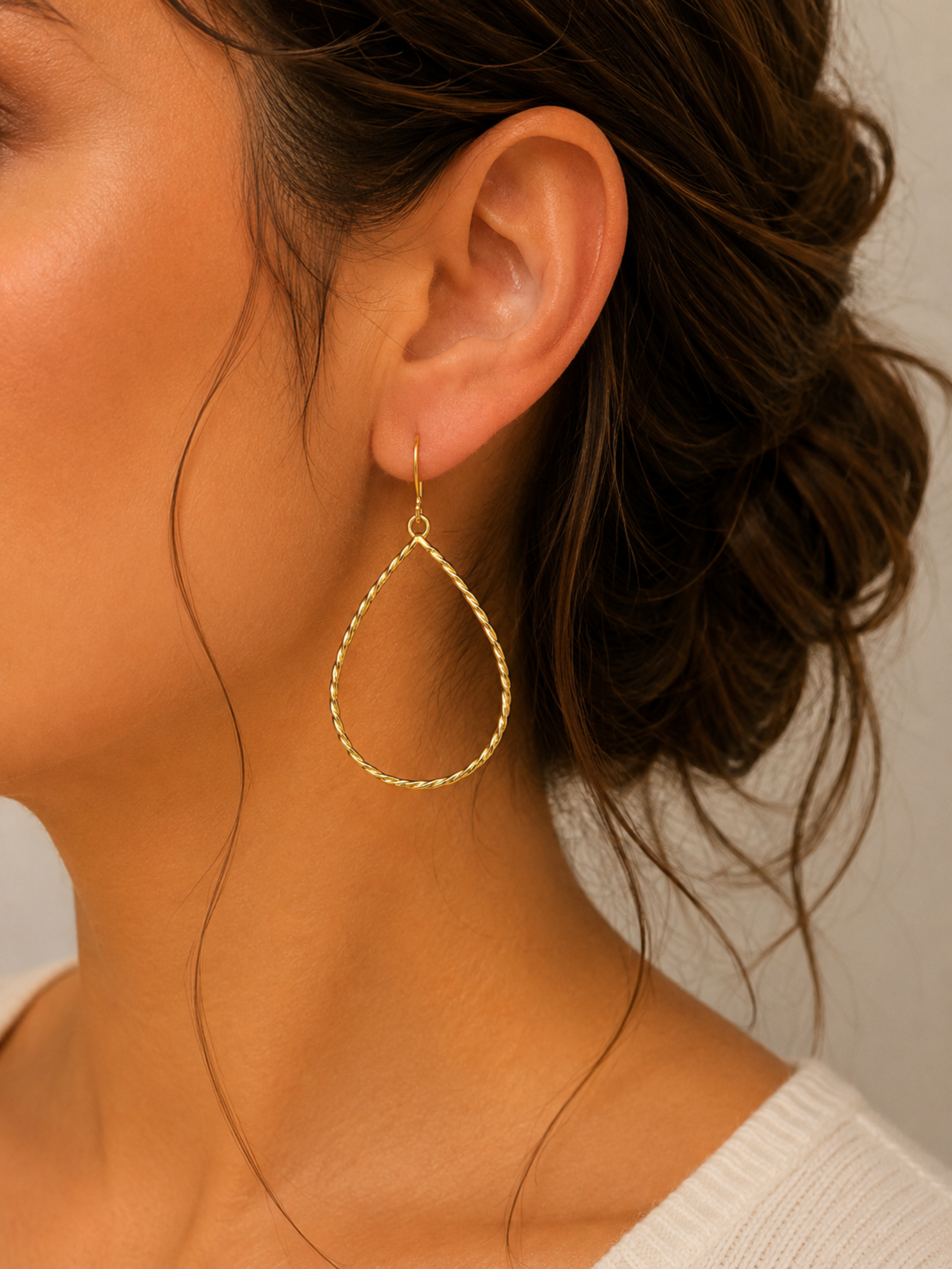 Golden Loop Drop Earrings - Pabeena