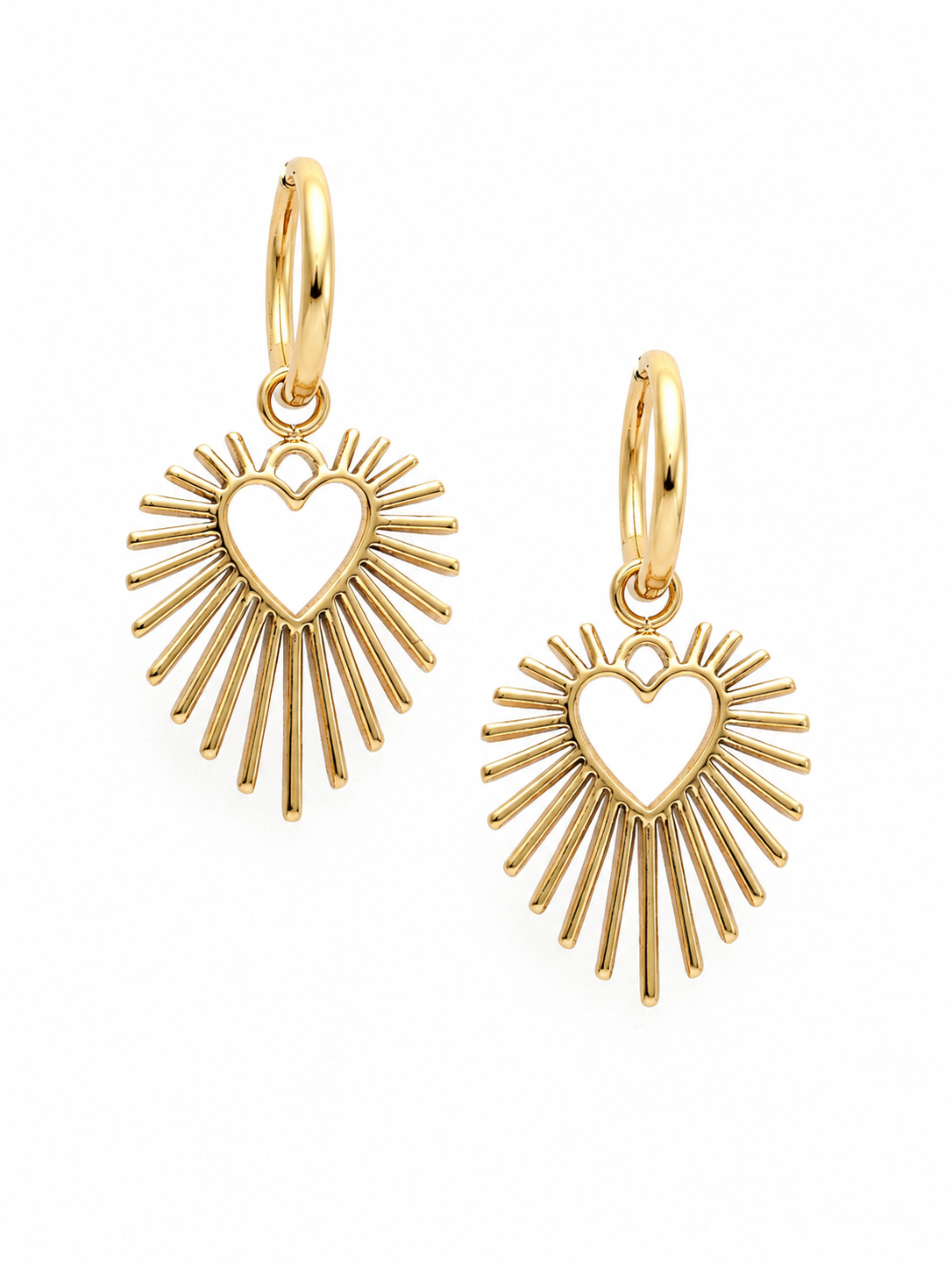 Halo of Love Earrings – Gold Plated Heart Drop Earrings for Women – Pabeena