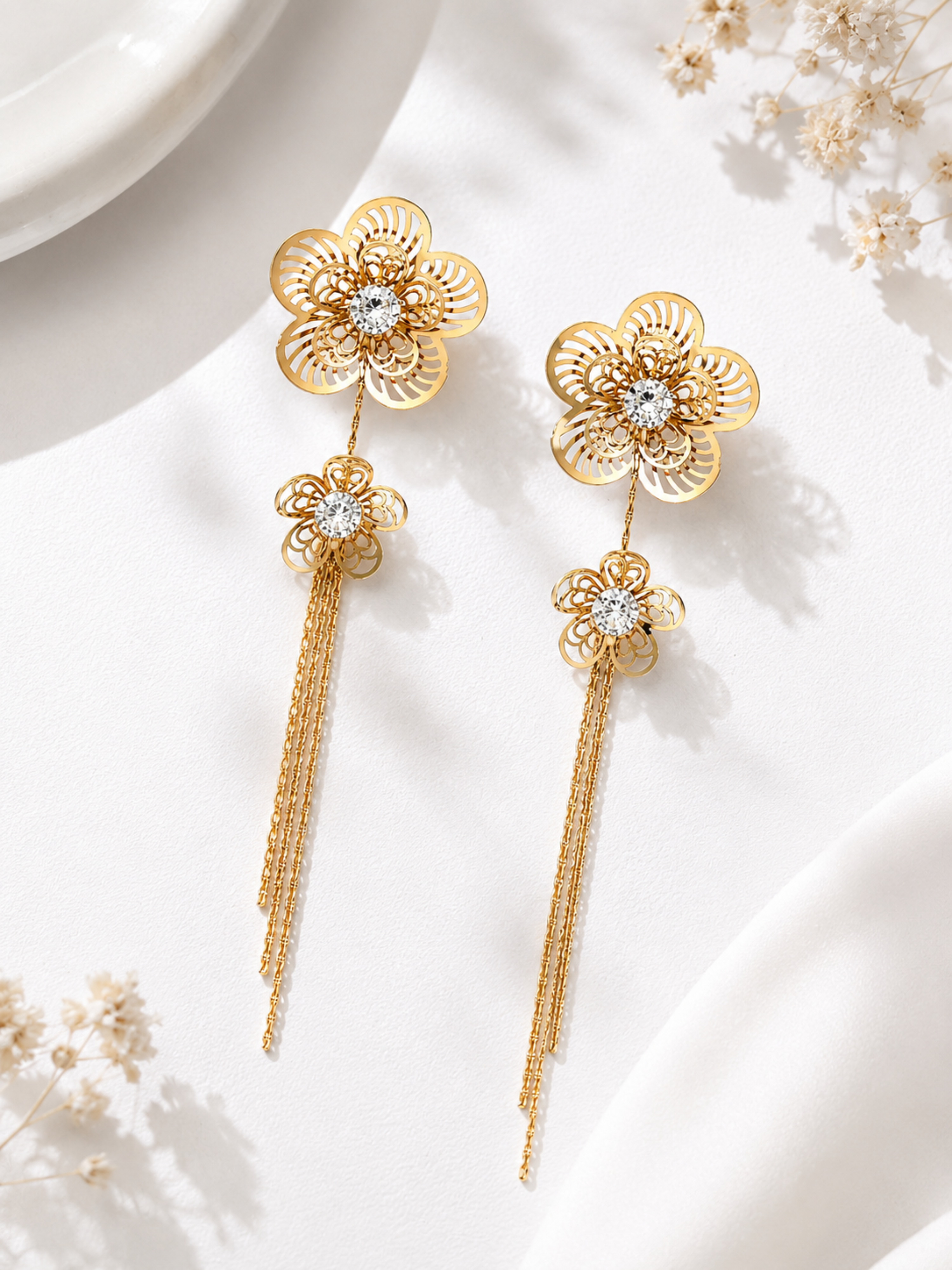 Heirloom Bloom Dangler Earrings – view 4 – Pabeena