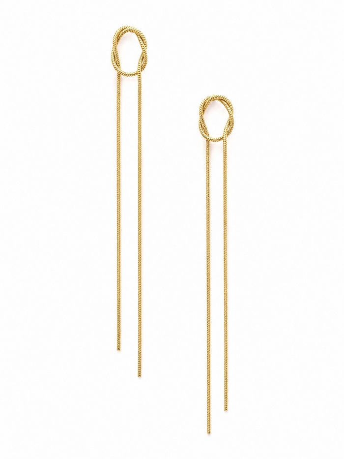 Knotelle Long Drop Earrings – Gold Plated Chain Drop Earrings
