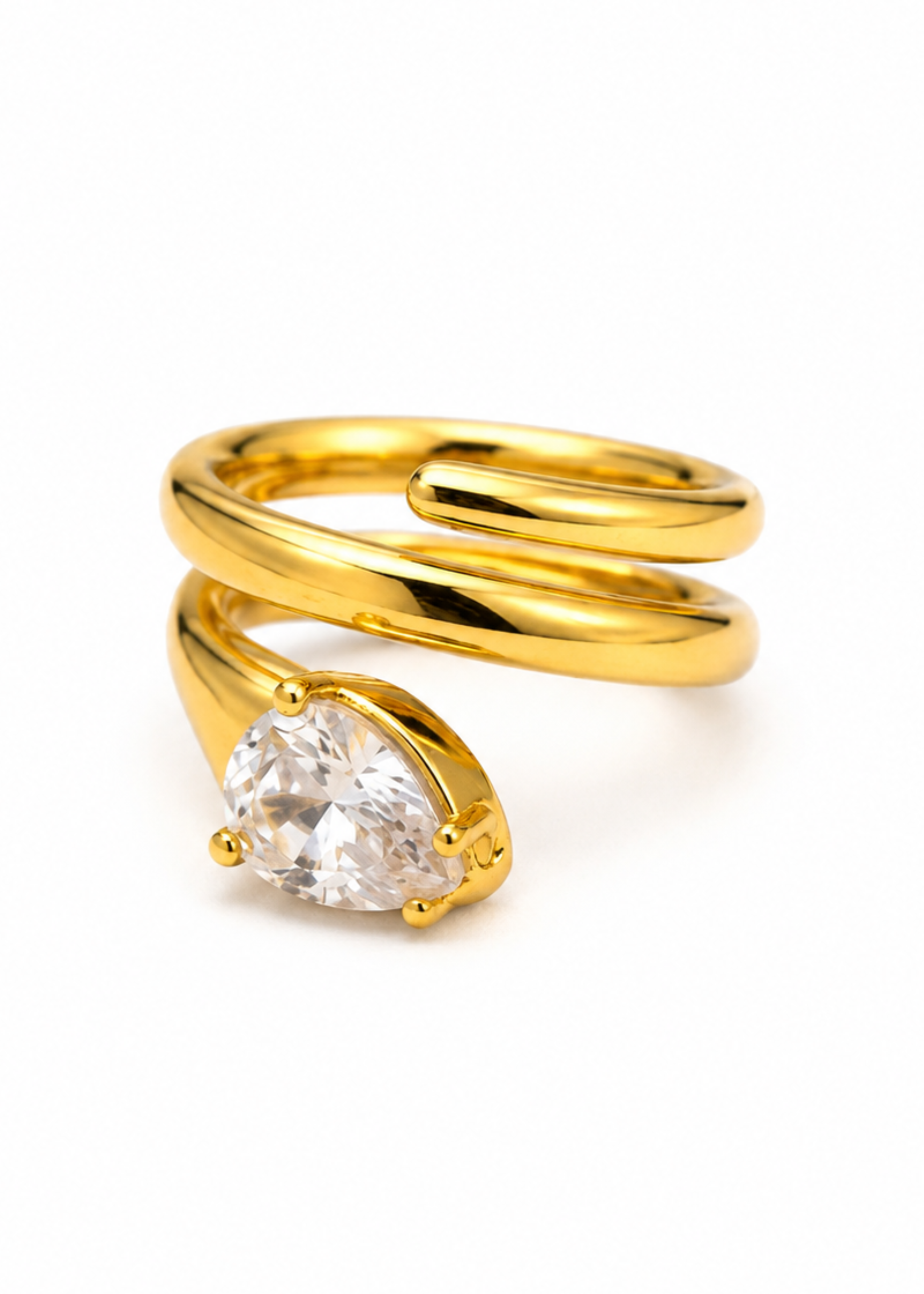 Lumière Solitaire Ring – Zircon Adjustable Free Size Ring for Women – Pabeena