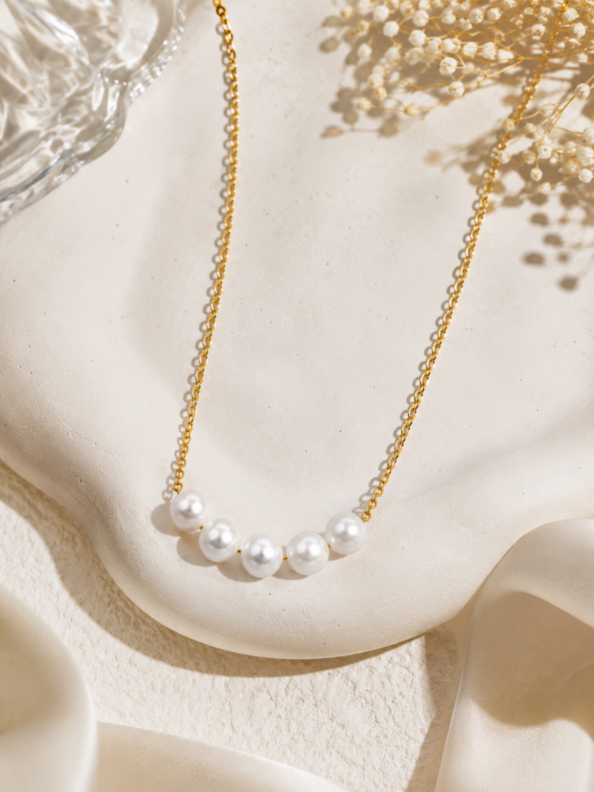 Luna Pearl Drop Necklace – view 3 – Pabeena