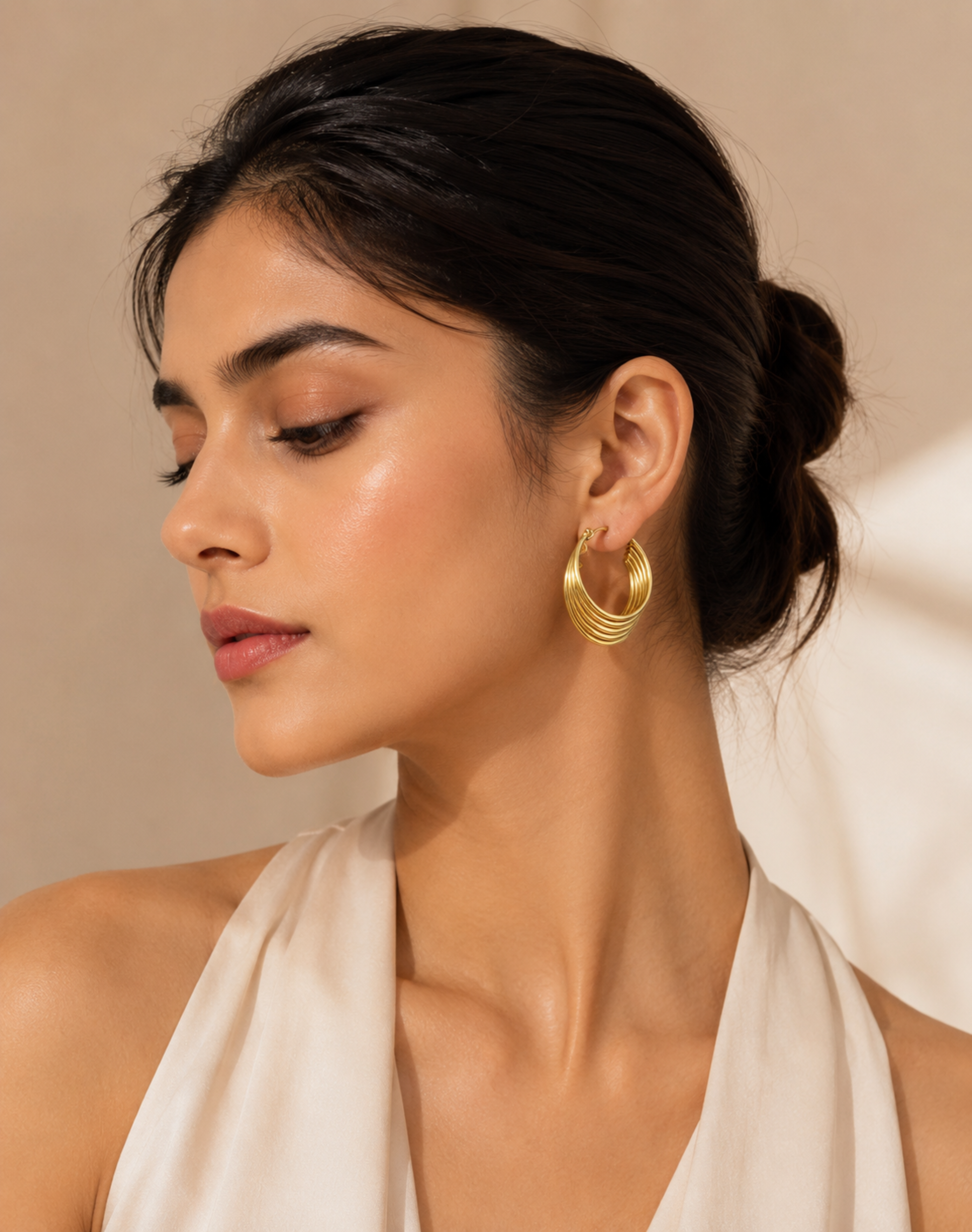 Lustre Layer Hoop Earrings – view 2 – Pabeena
