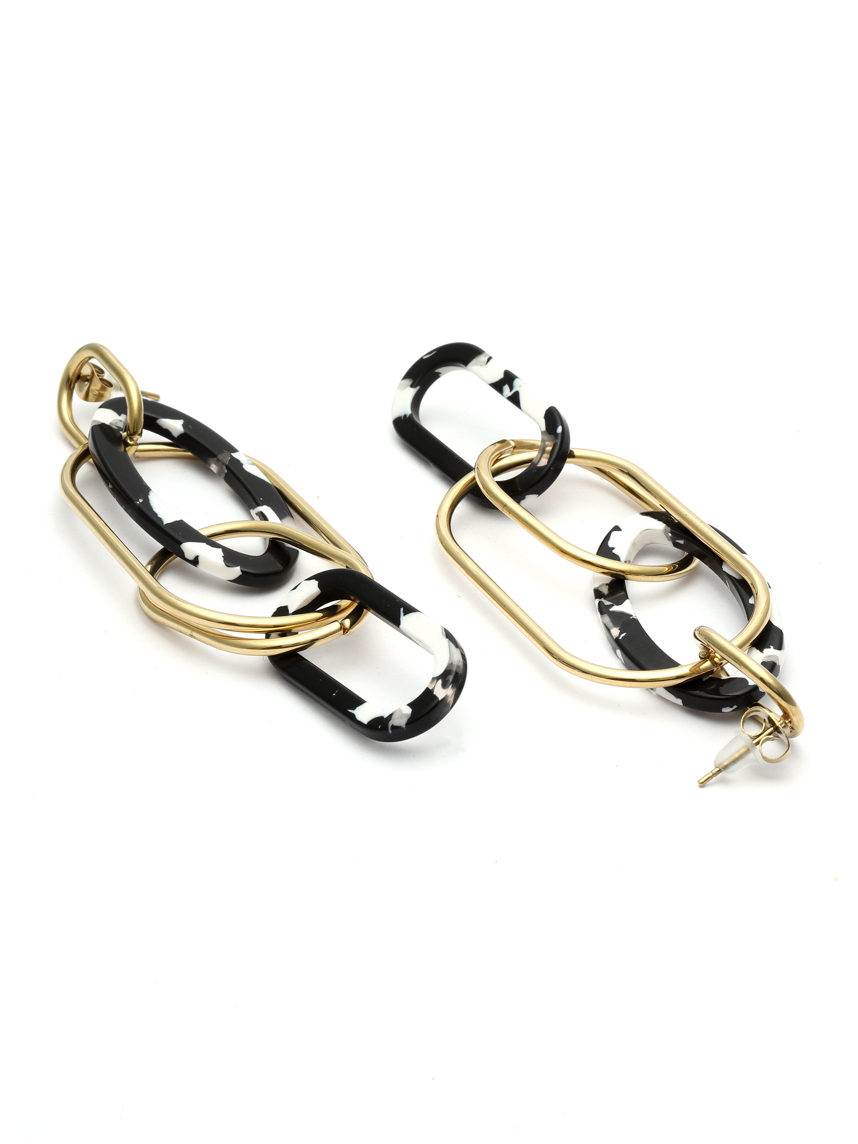 Monochrome Link Earrings - Pabeena