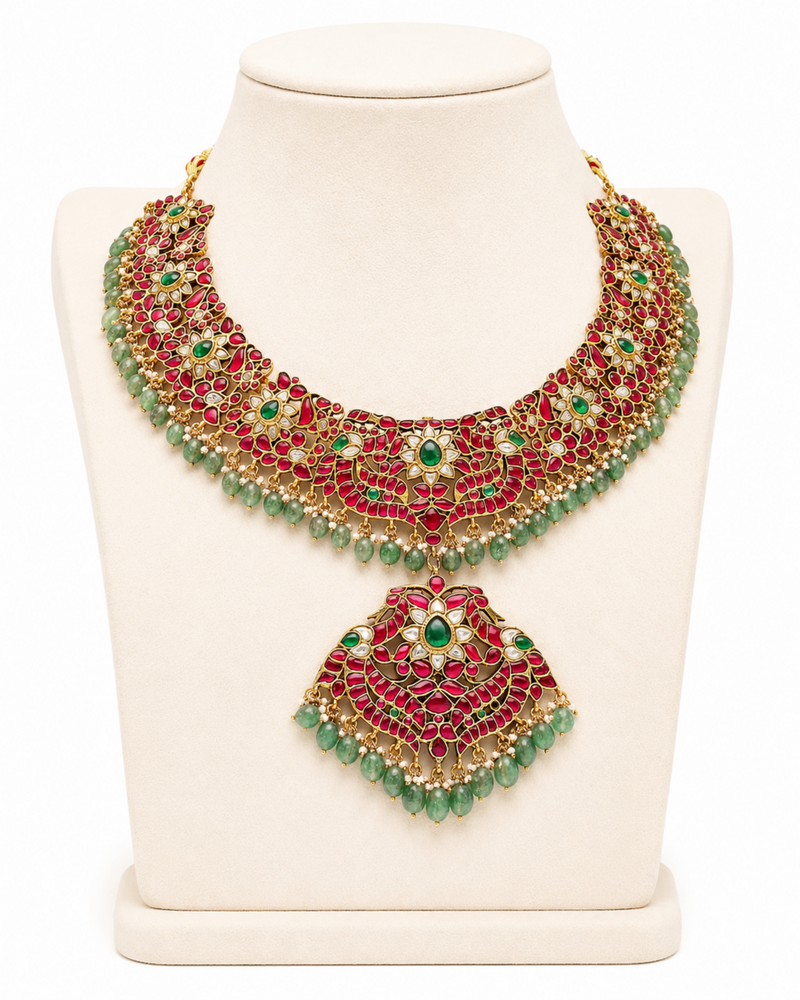 Mahalaya Heirloom Polki Choker – Meenakari Kundan Bridal Necklace