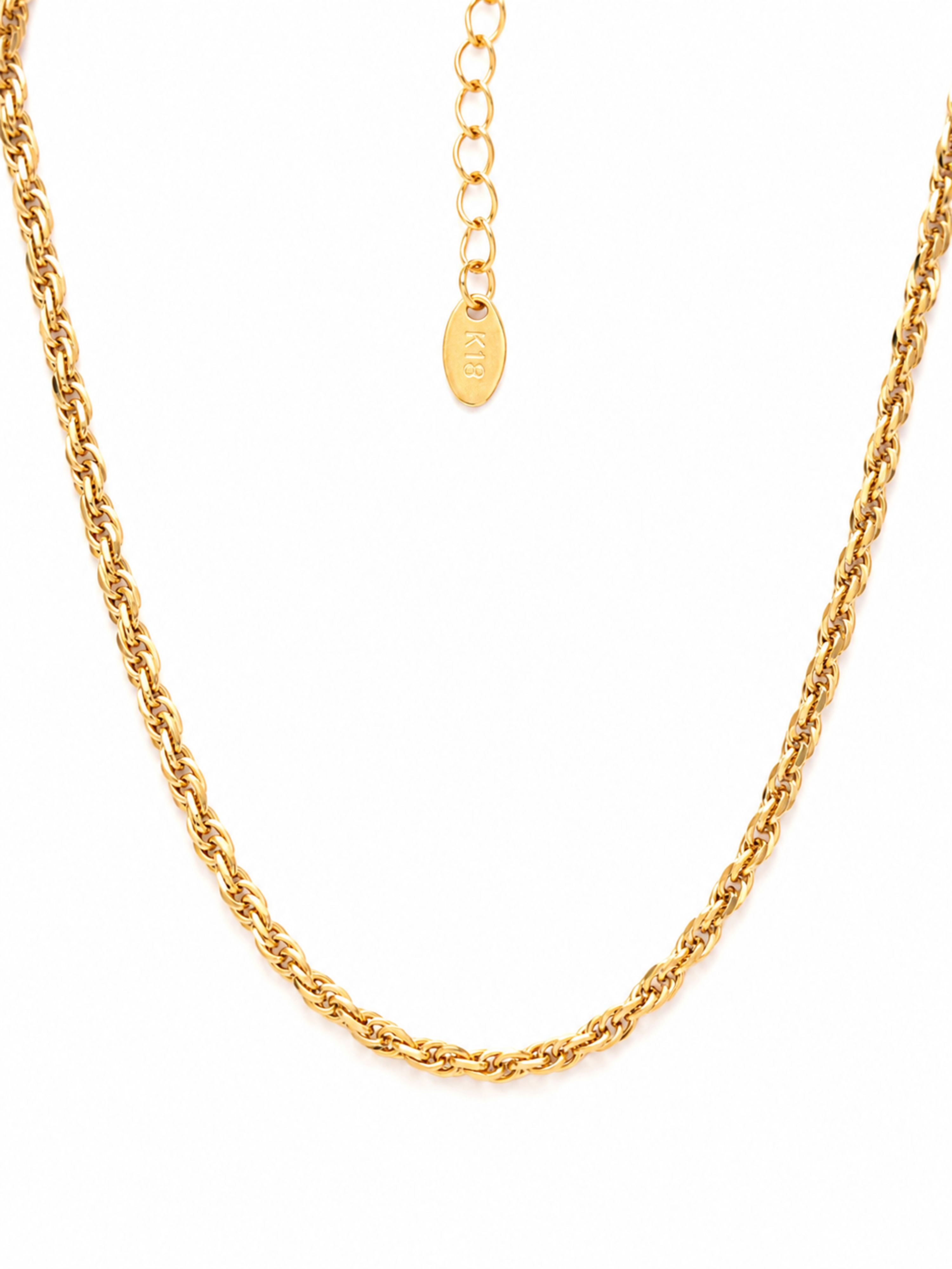 Classic Link Necklace – Gold Plated Geometric Pendant Necklace – Pabeena