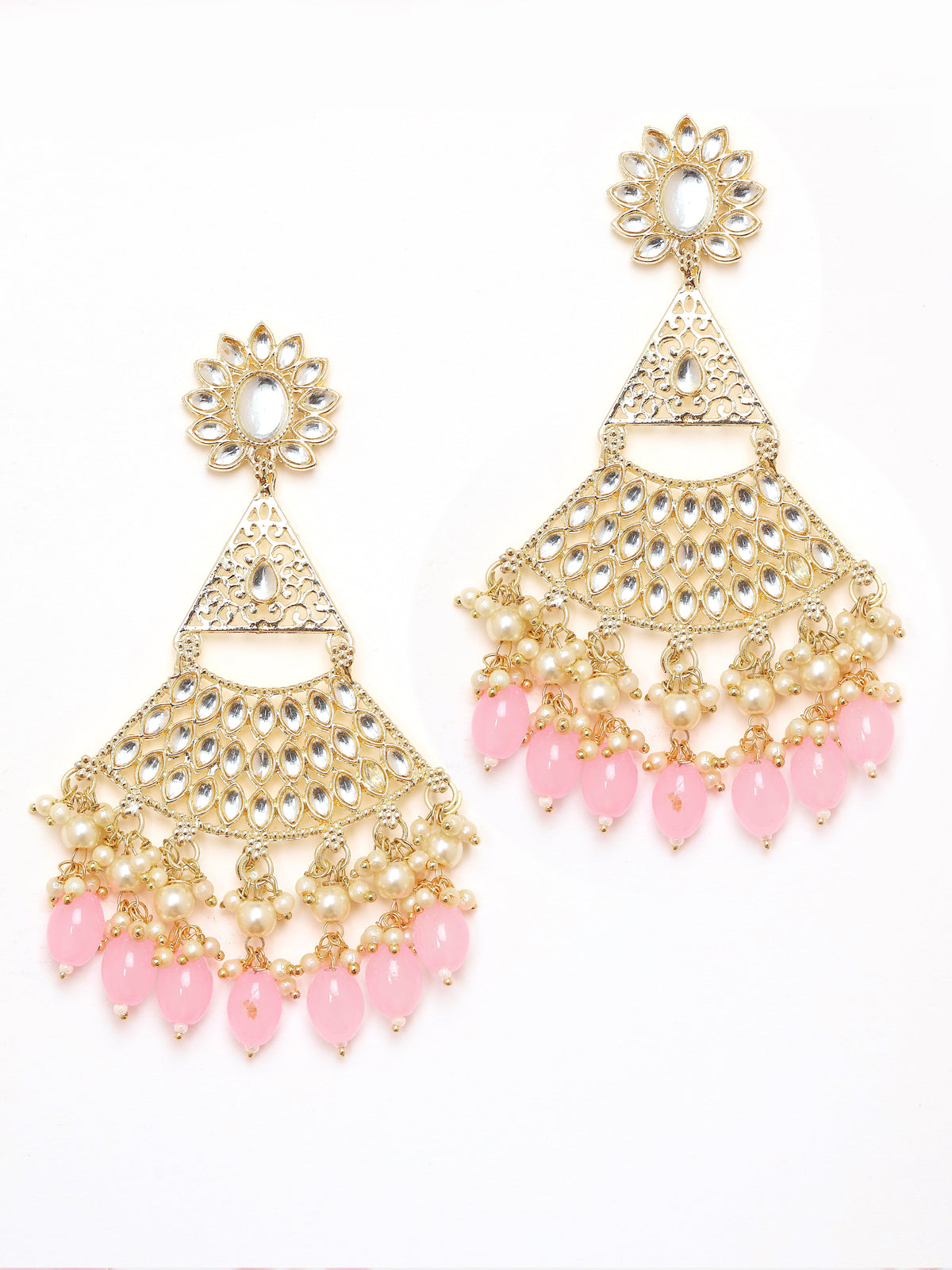 Nargis Pink Bloom Earrings - Pabeena