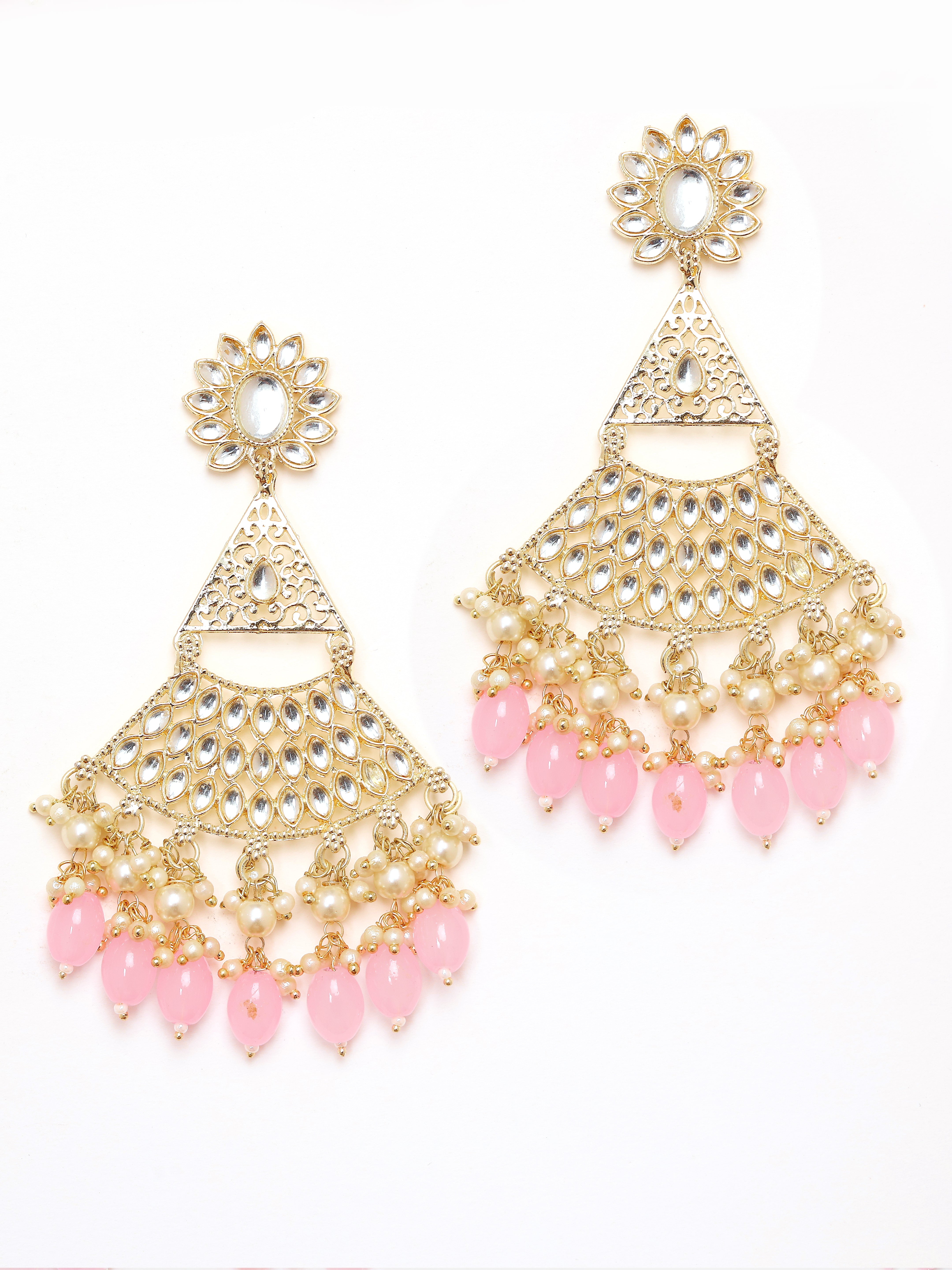 Nargis Pink Bloom Earrings - Pabeena
