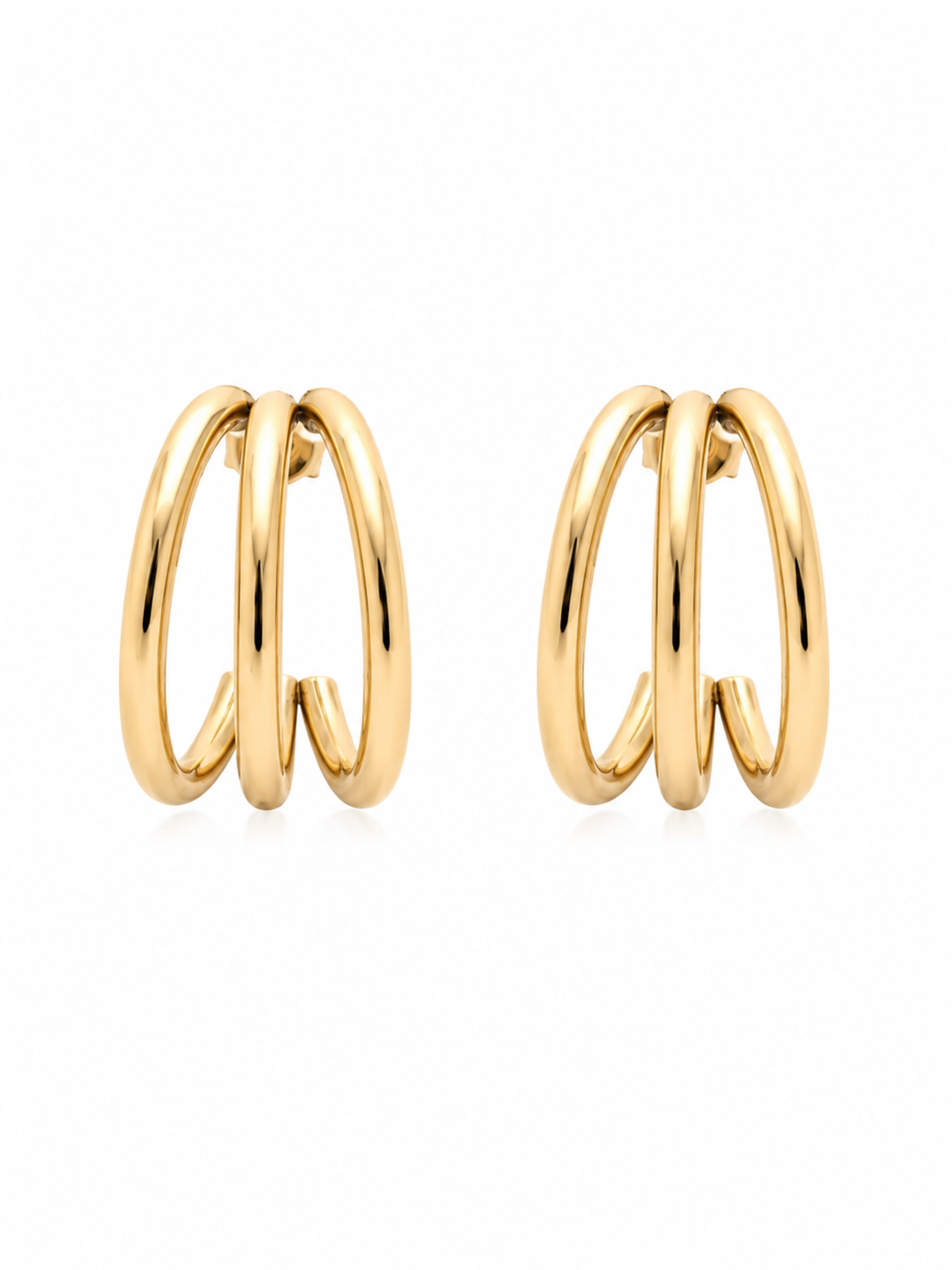 Orbit C-Shape Stud Earrings – Gold Plated Minimal Studs for Women – Pabeena