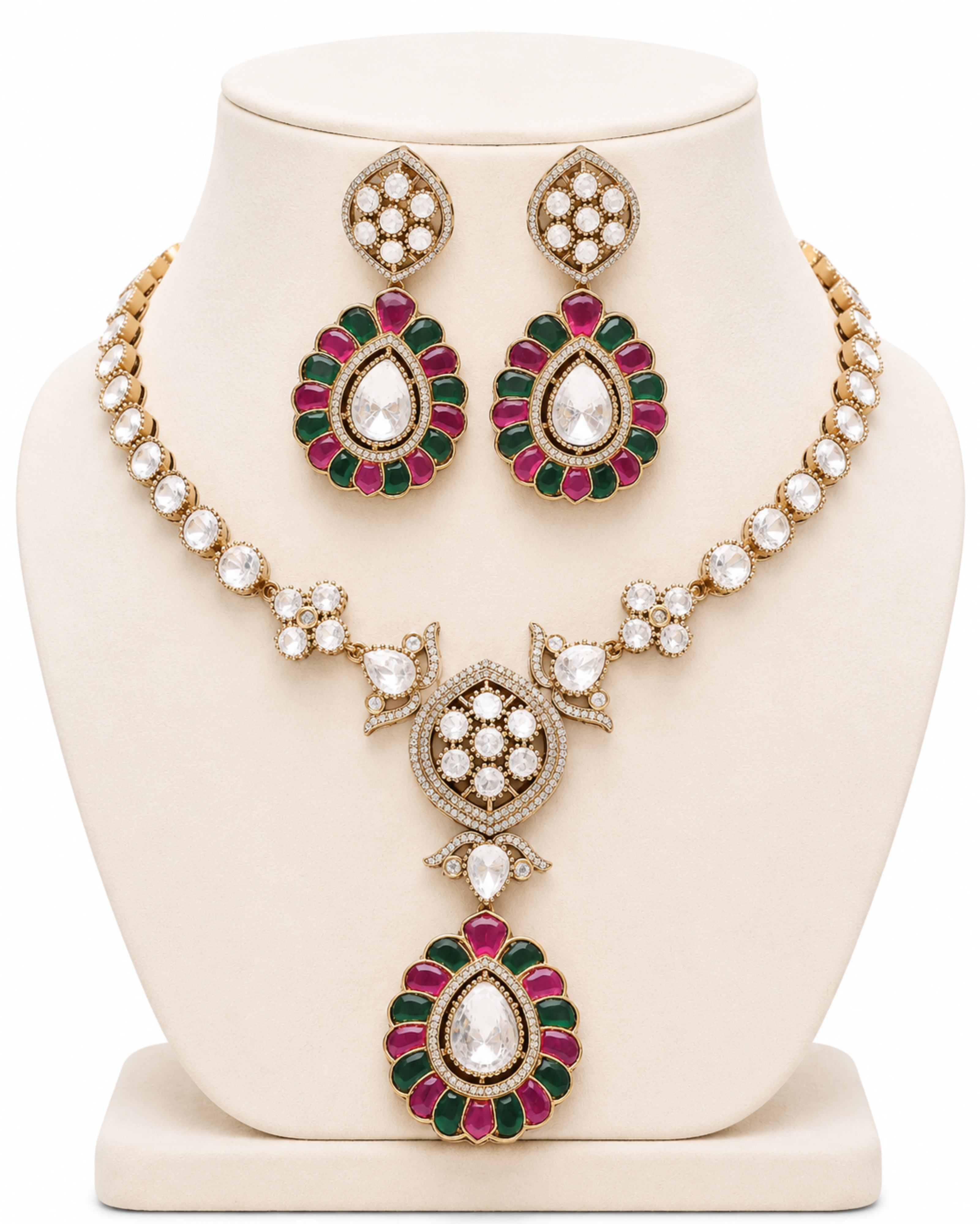 Peacock Fleur Moissanite Enamel Set