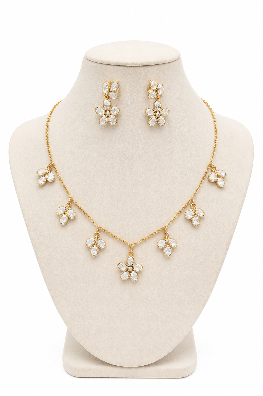 Petal Glint Dainty Moissanite Set - Pabeena
