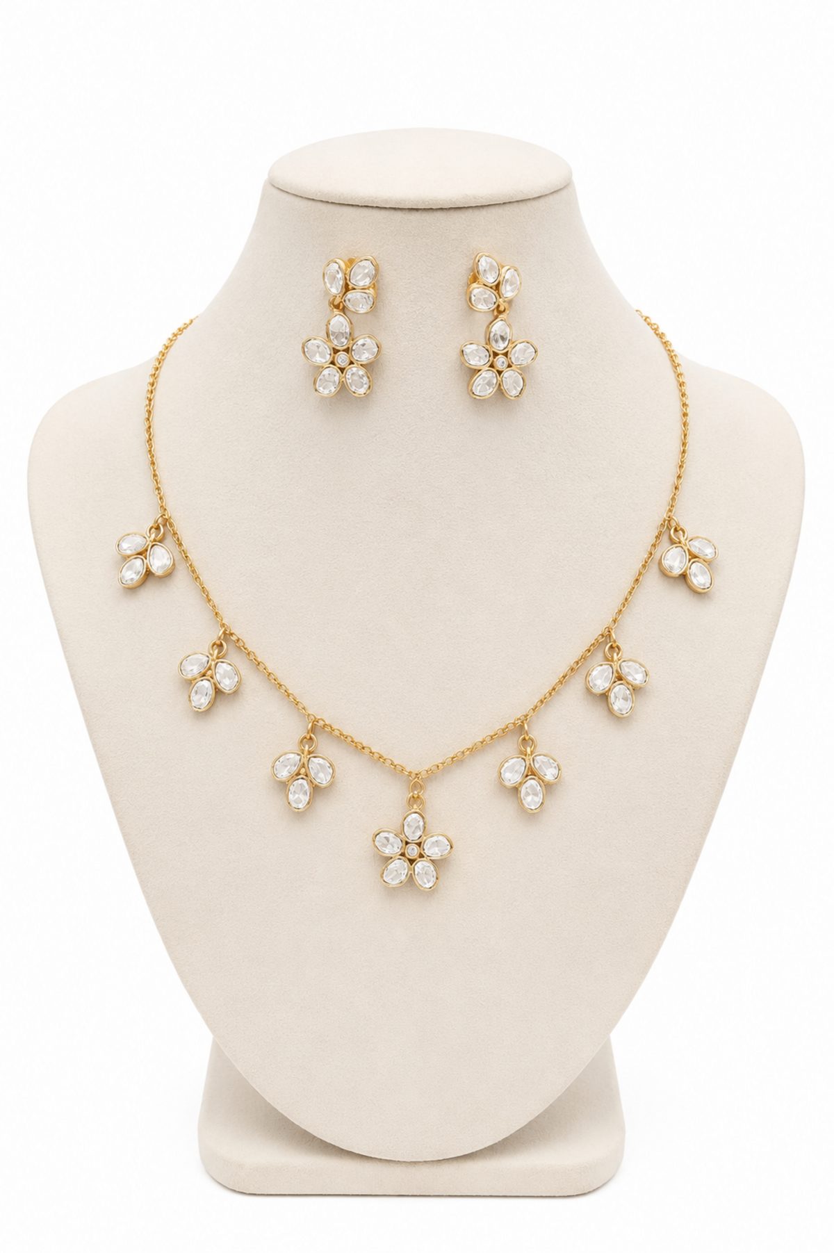 Petal Glint Dainty Moissanite Set - Pabeena