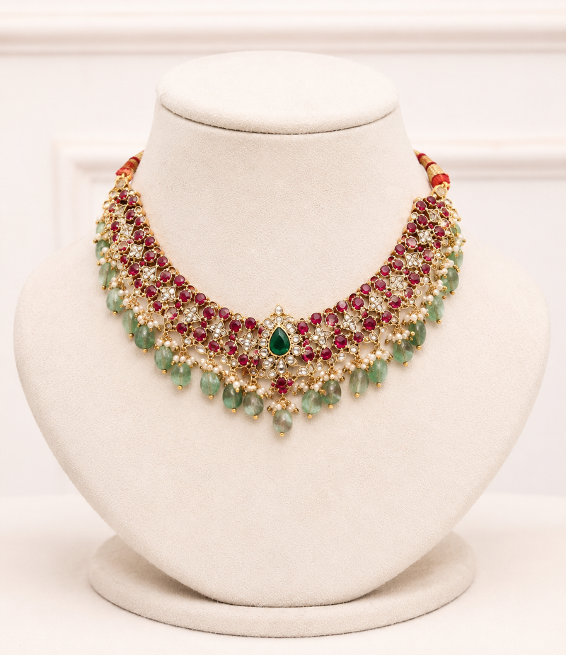 Phoolkanthi Jadau Necklace – Traditional Kundan Bridal Necklace