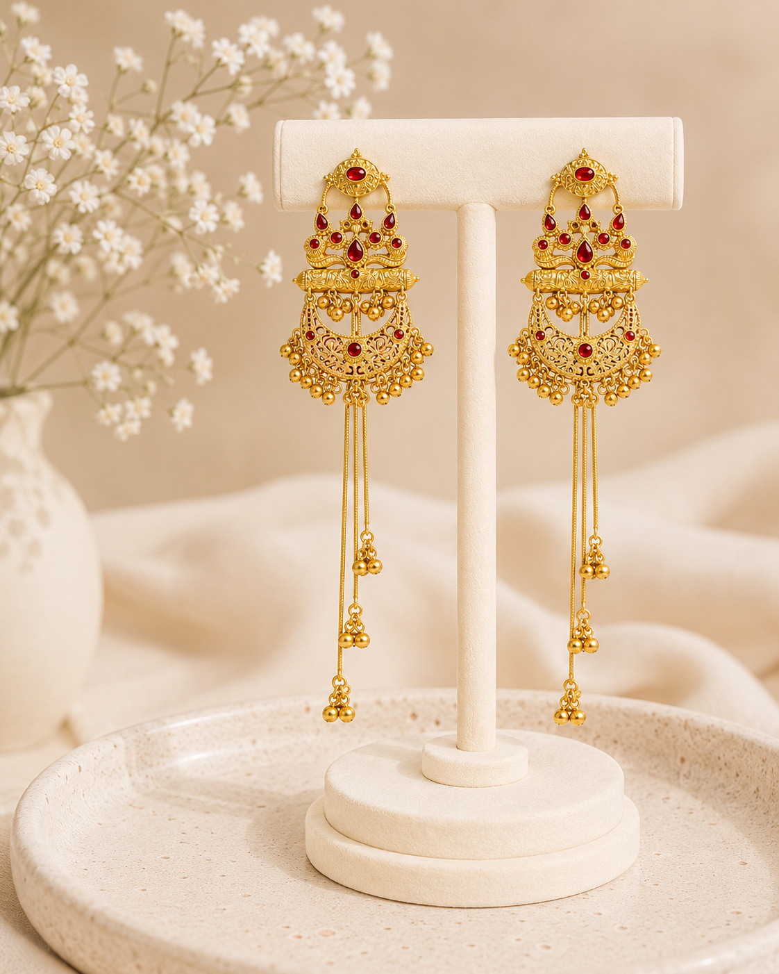 Rajshree Devi Temple Tassel Earrings - Pabeena