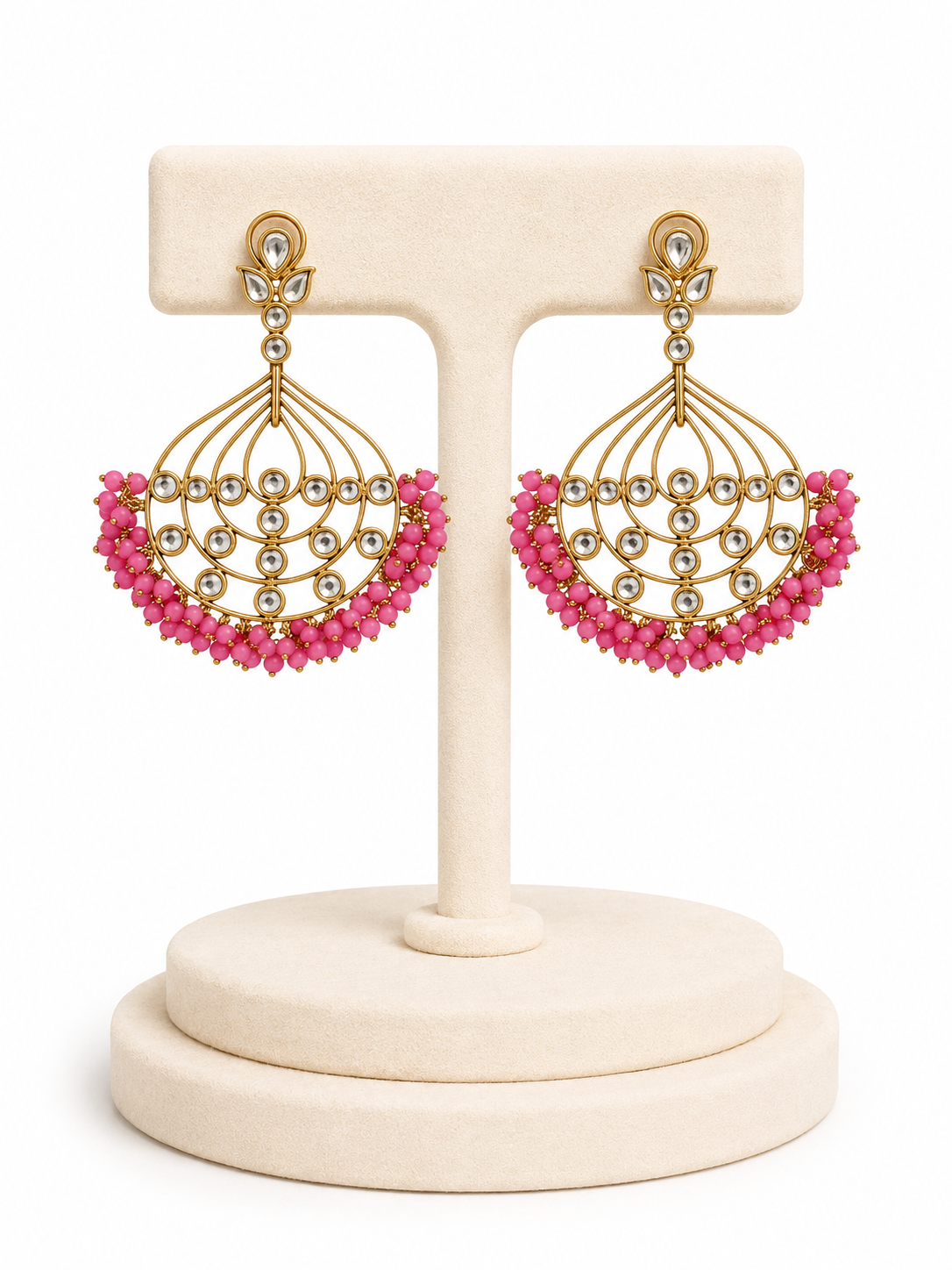 Rosy Meenakari Splendour Earrings - Pabeena