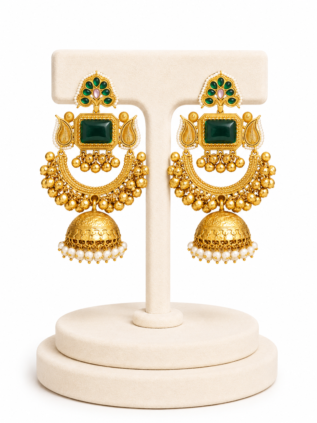 Royal Grandeur Opulent Temple Jhumkas - Pabeena
