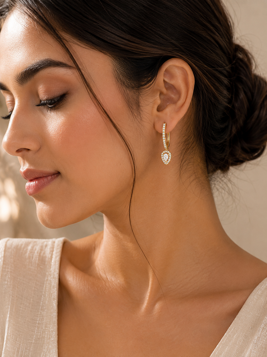 Seraphina Glow Drop Earrings – view 3 – Pabeena