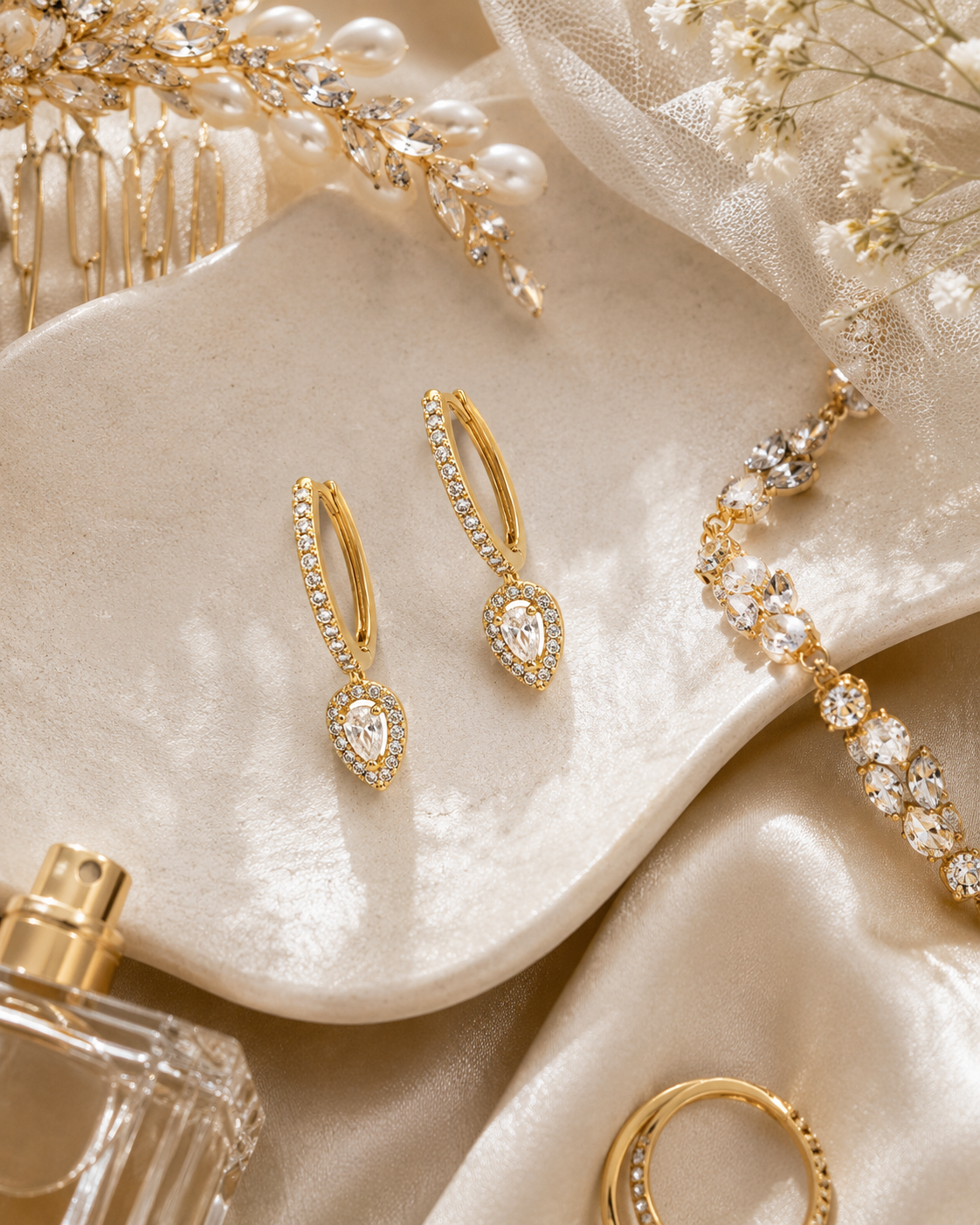 Seraphina Glow Drop Earrings – view 4 – Pabeena