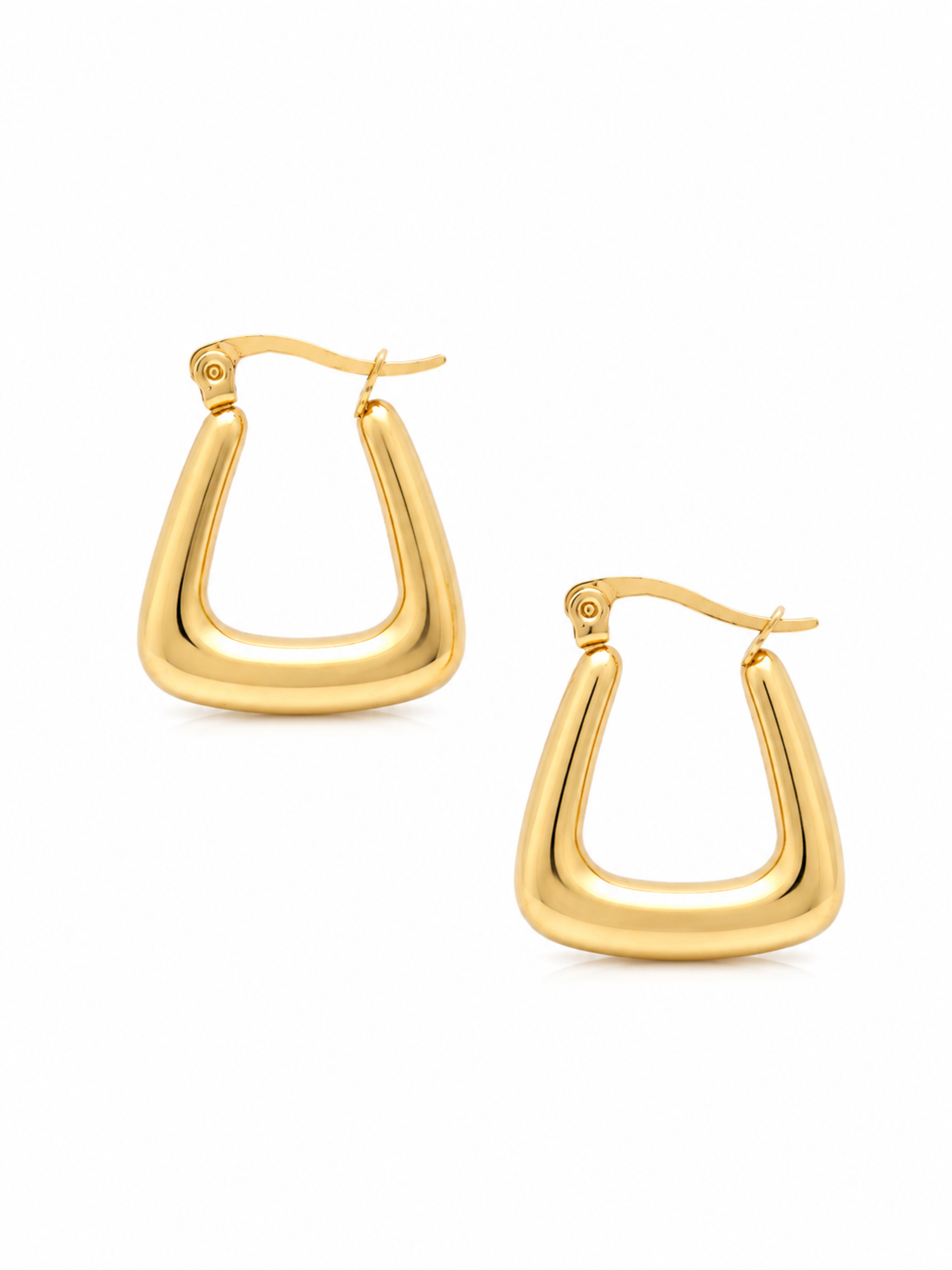 Sculpt Hoop Earrings – Gold Plated Chunky Hoops for Women – Pabeena